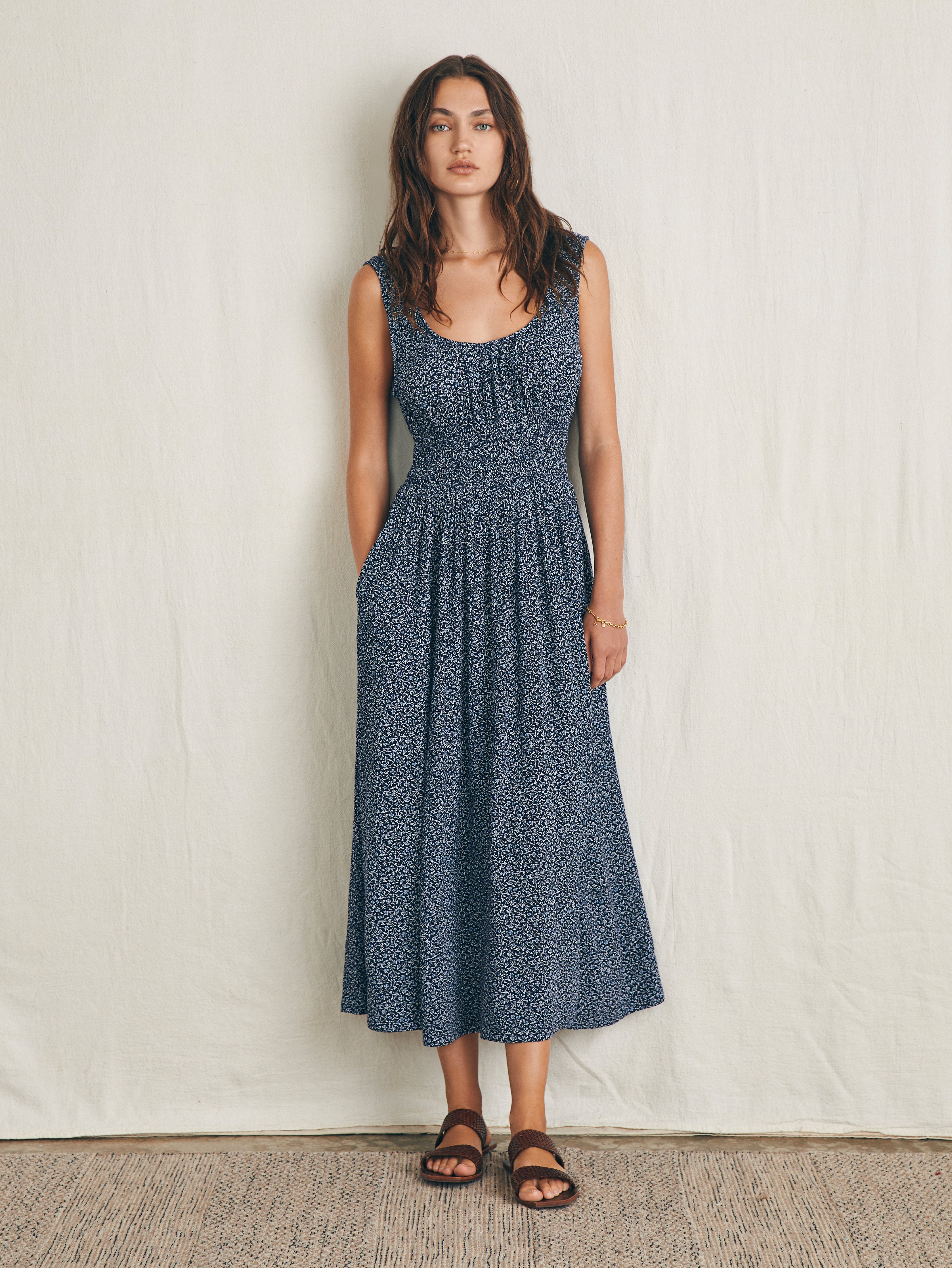 Sunseeker Midi Dress - Navy Riverton Ditsy