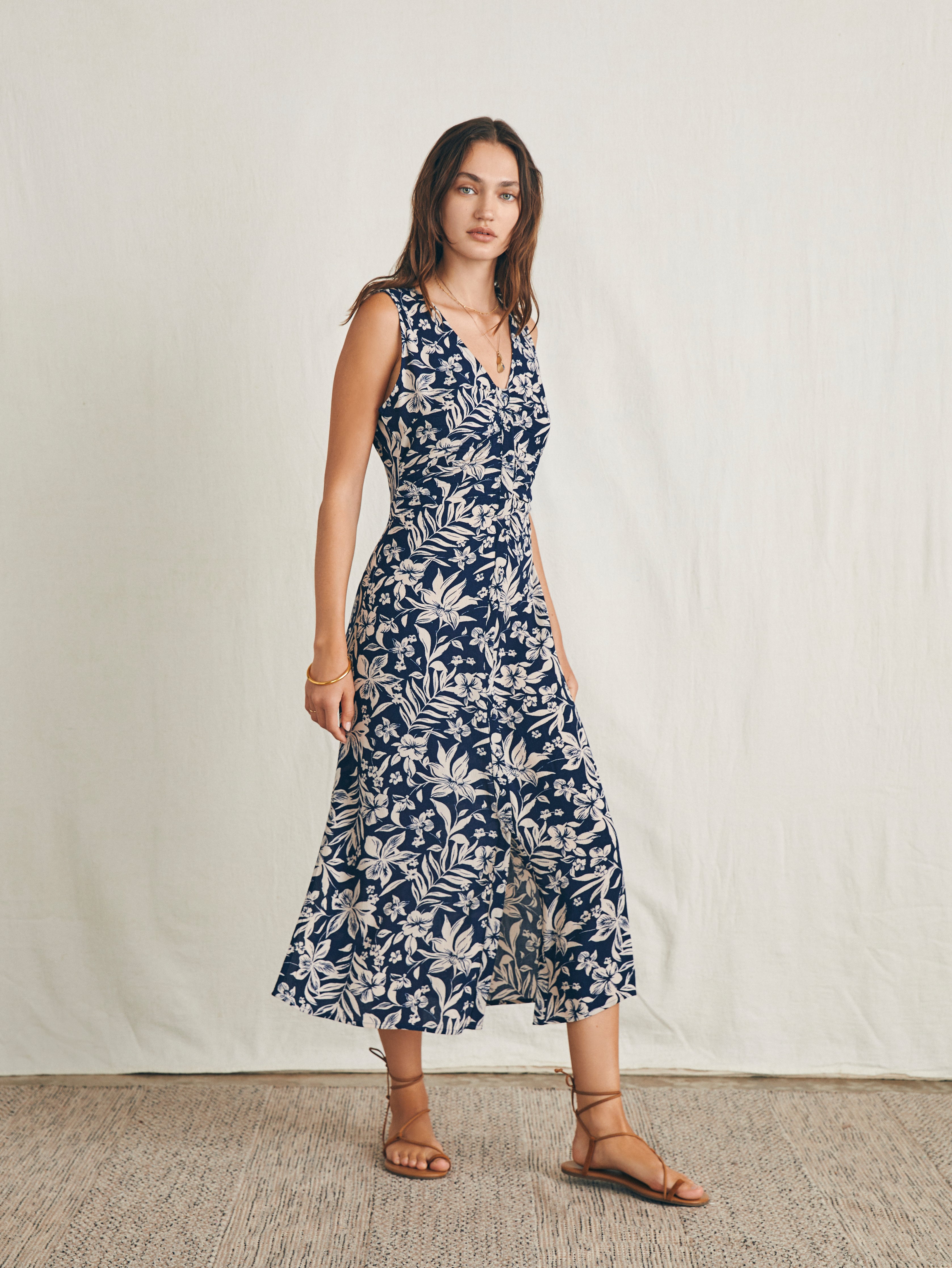 Siena Midi Dress - Navy Canopy Floral