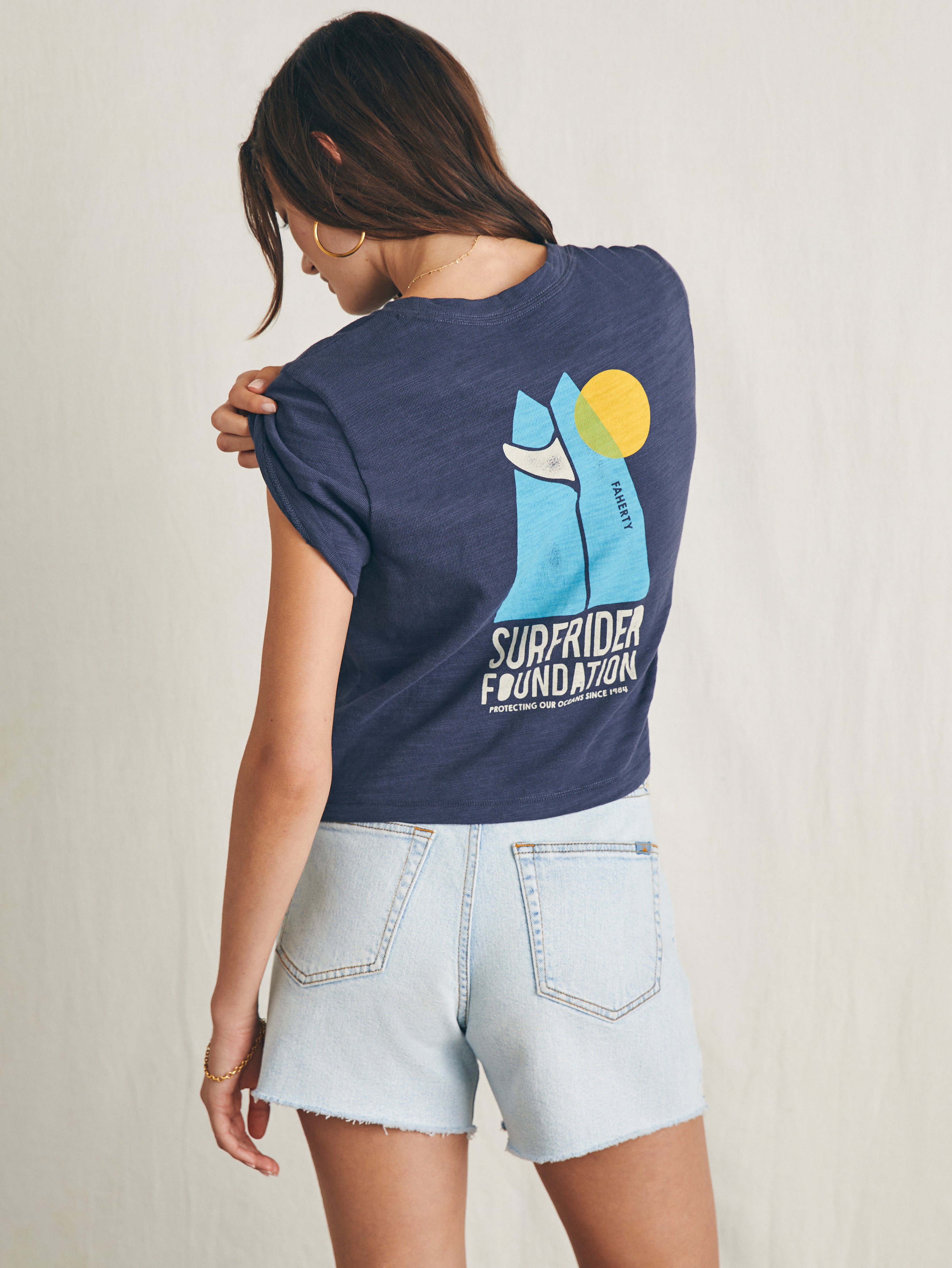 Surfrider Sunwashed Cropped Tee