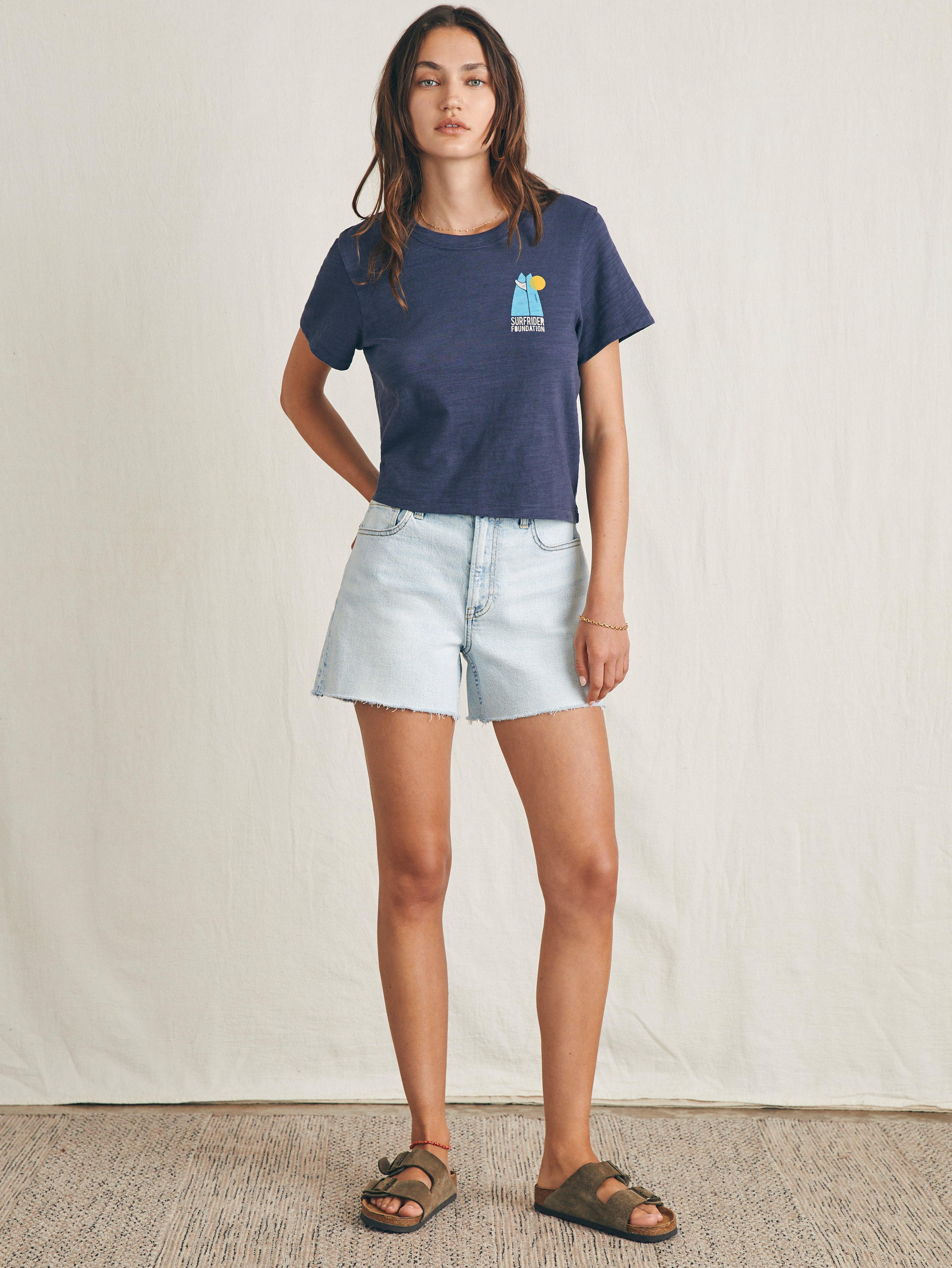 Surfrider Sunwashed Cropped Tee