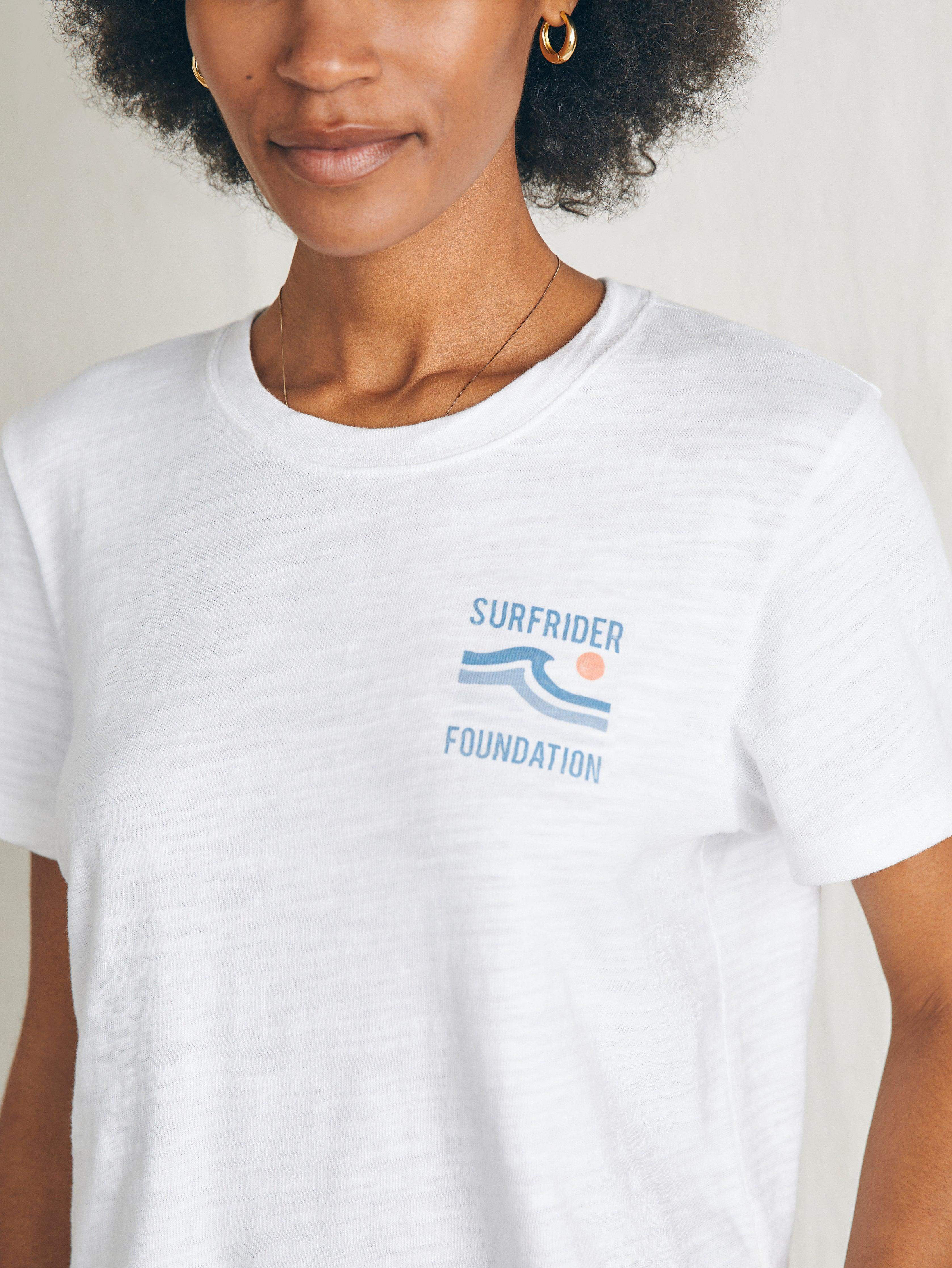 Surfrider Sunwashed Cropped Tee - White | Faherty Brand