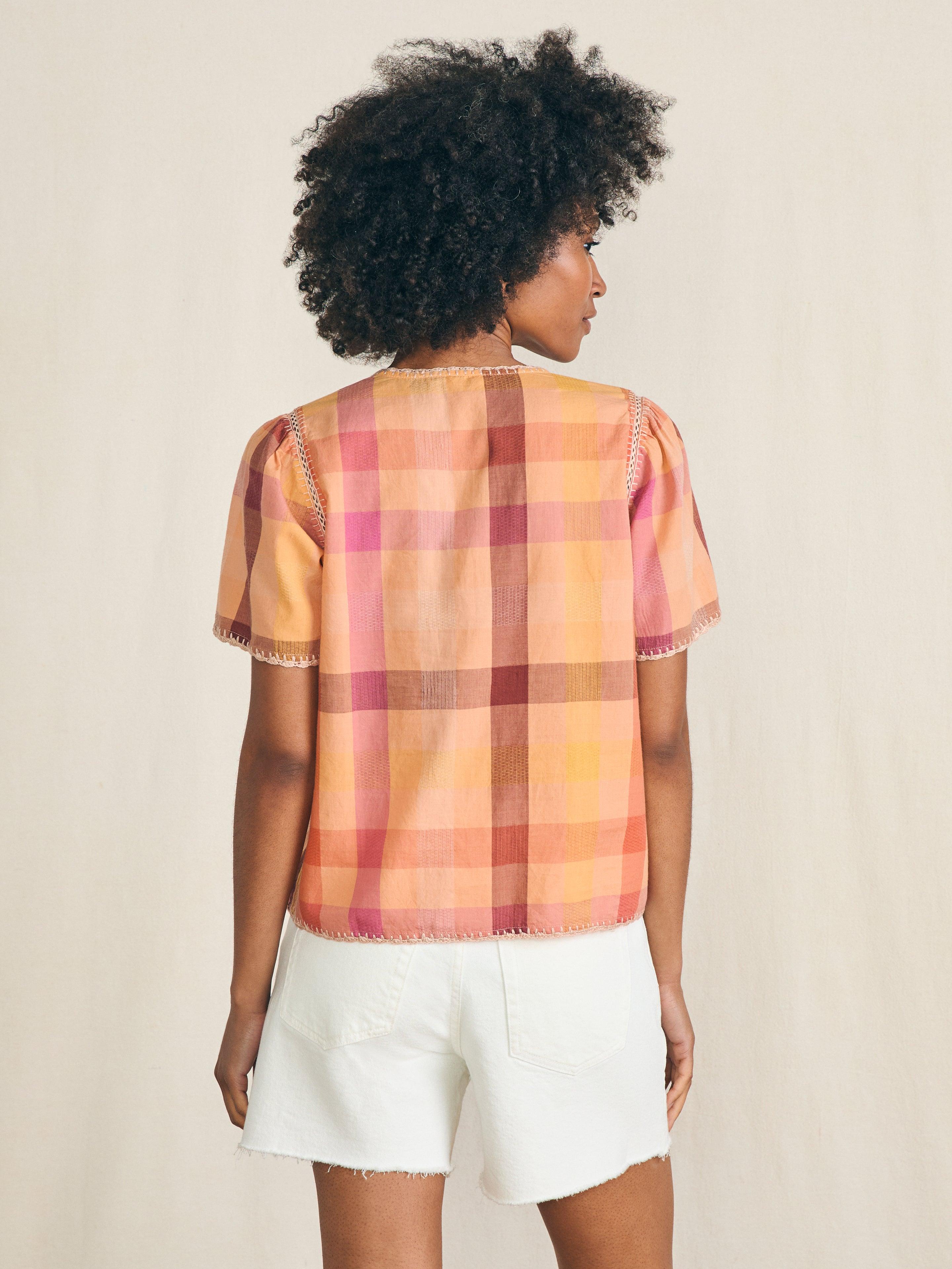 Margate Top - Sunset Desert Plaid