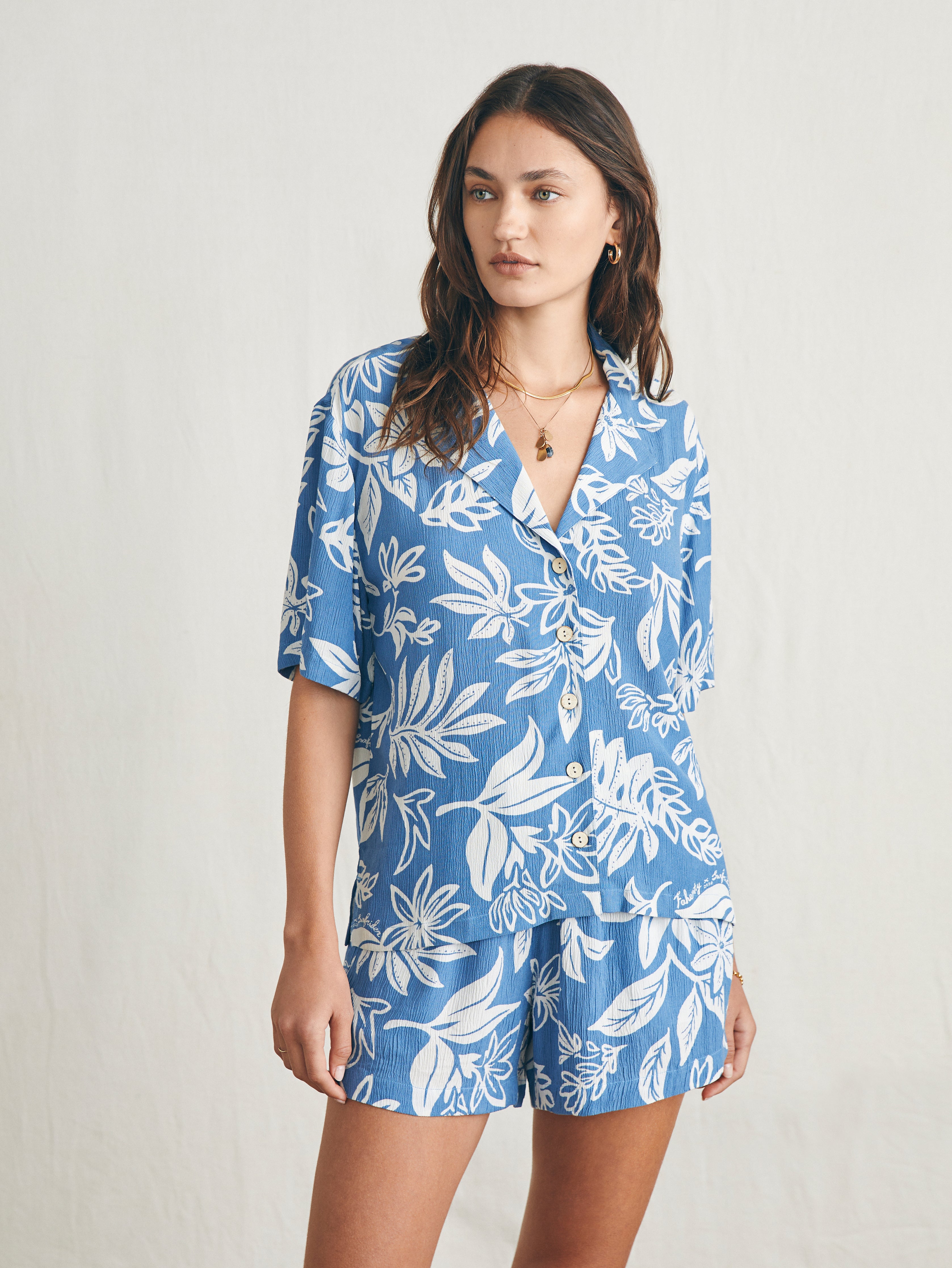 Surfrider Cabana Camp Shirt - Blossom