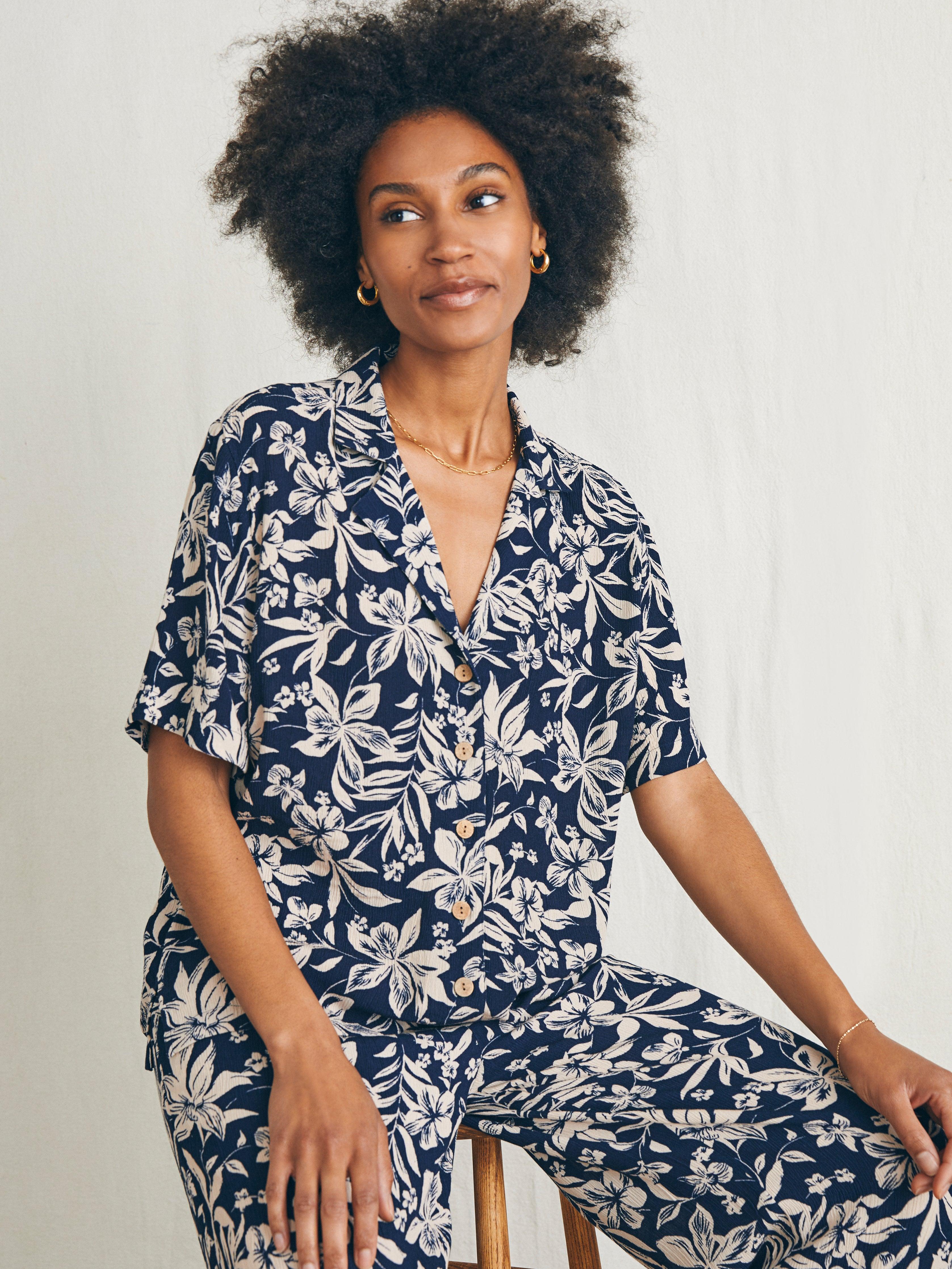 Cabana Camp Shirt - Navy Canopy Floral