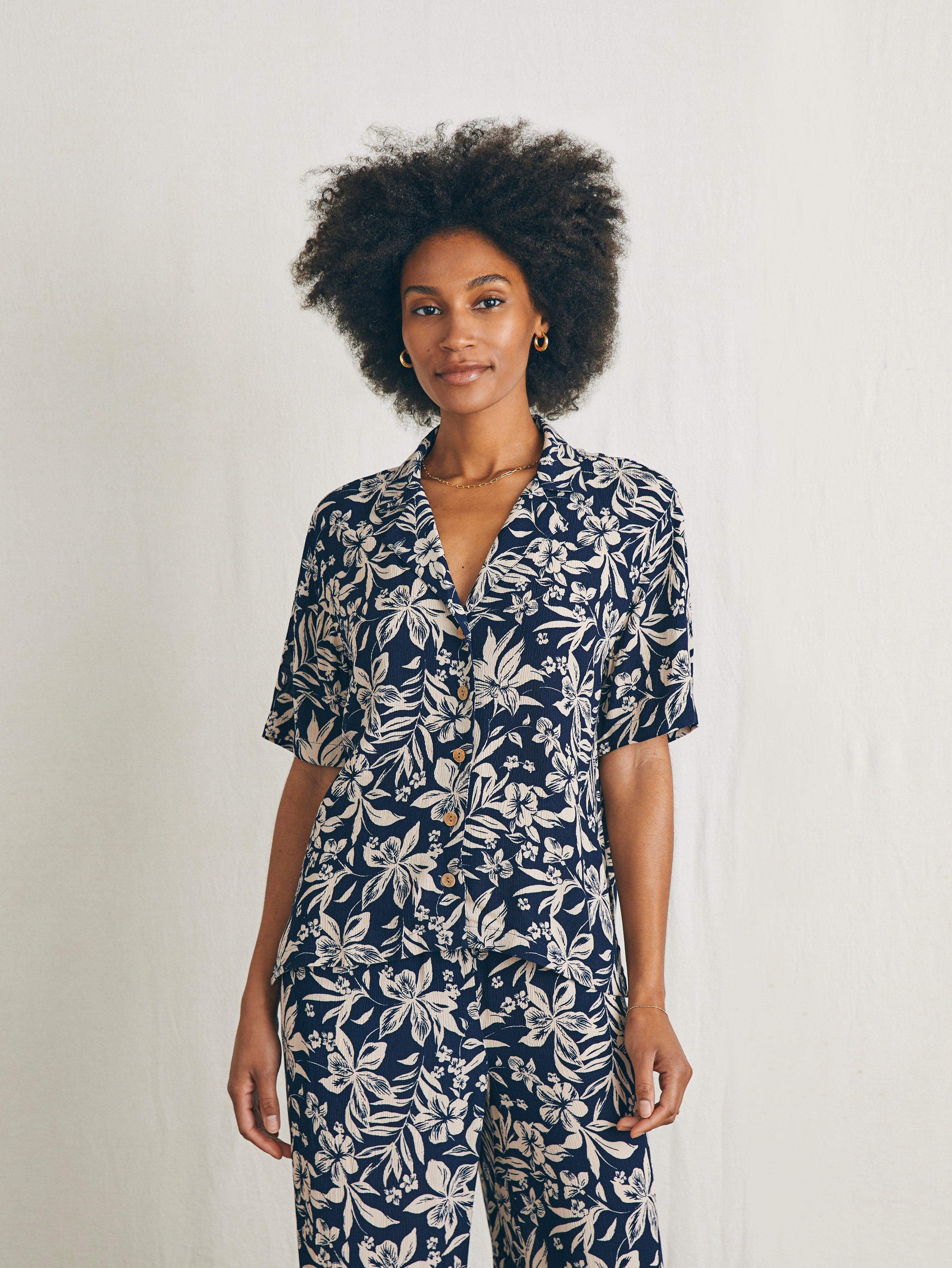 Cabana Camp Shirt - Navy Canopy Floral