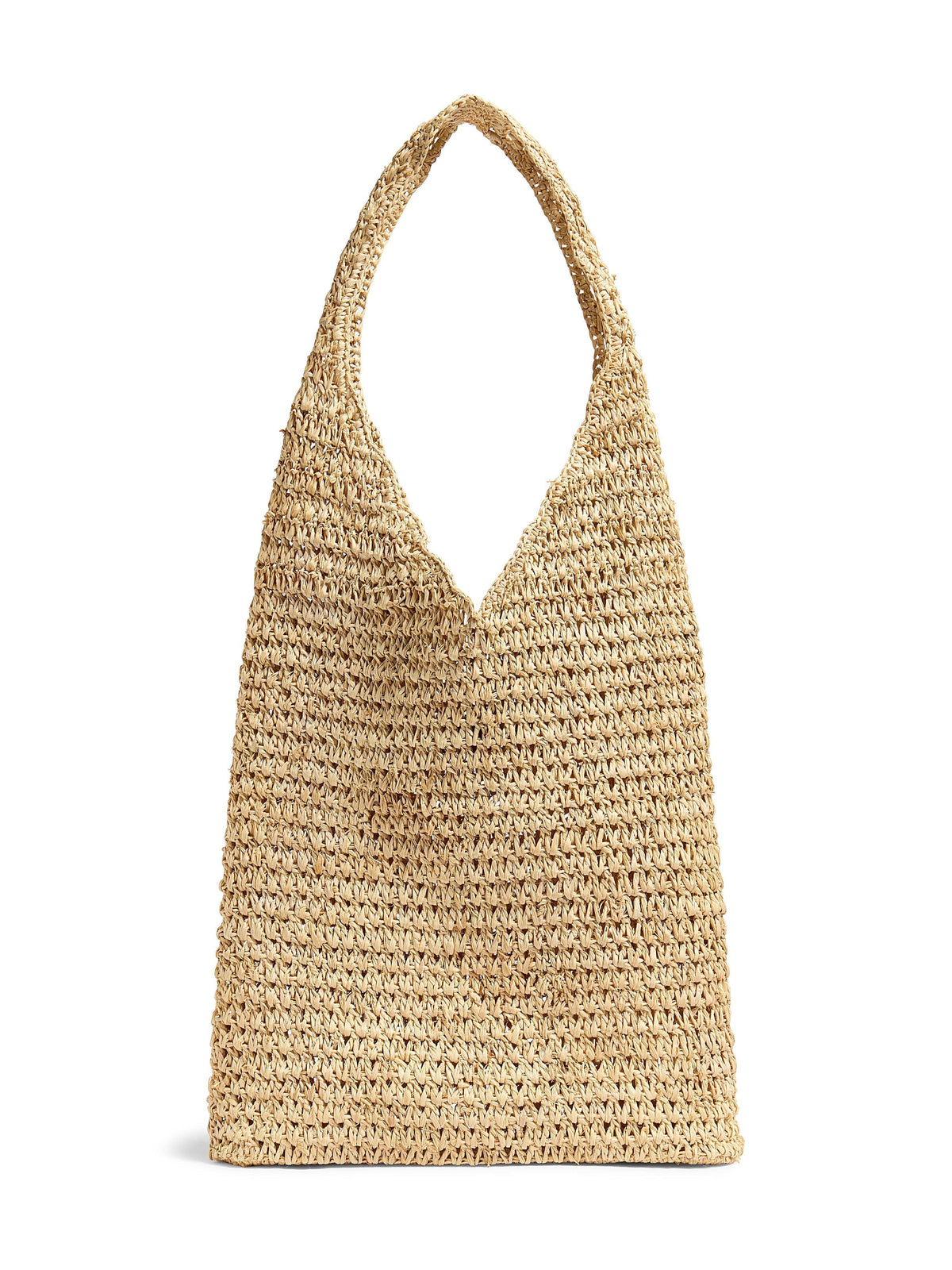 Raffia Crochet Hobo Tote