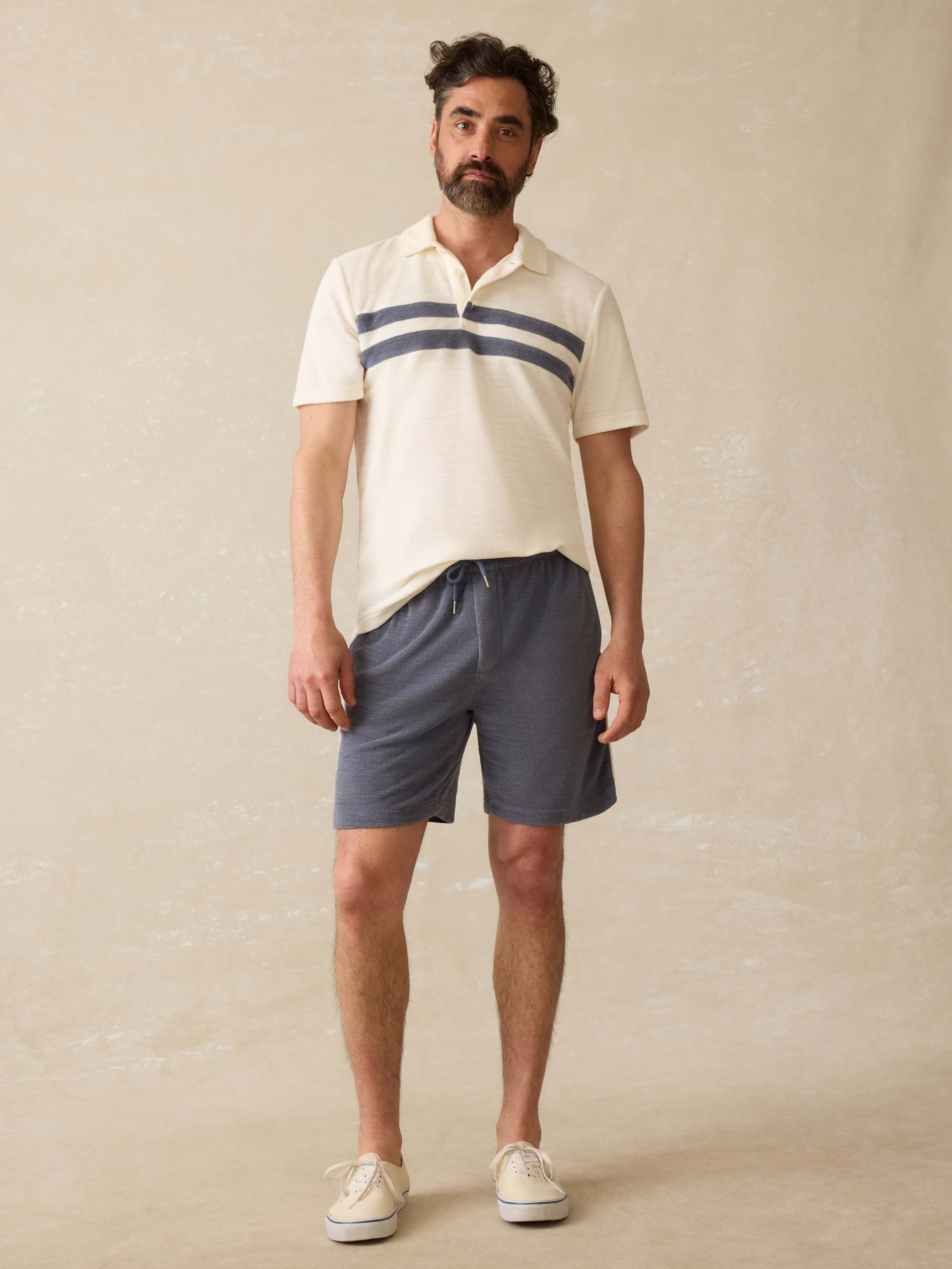 Cabana Towel Terry Sweatshort - Eastern Storm