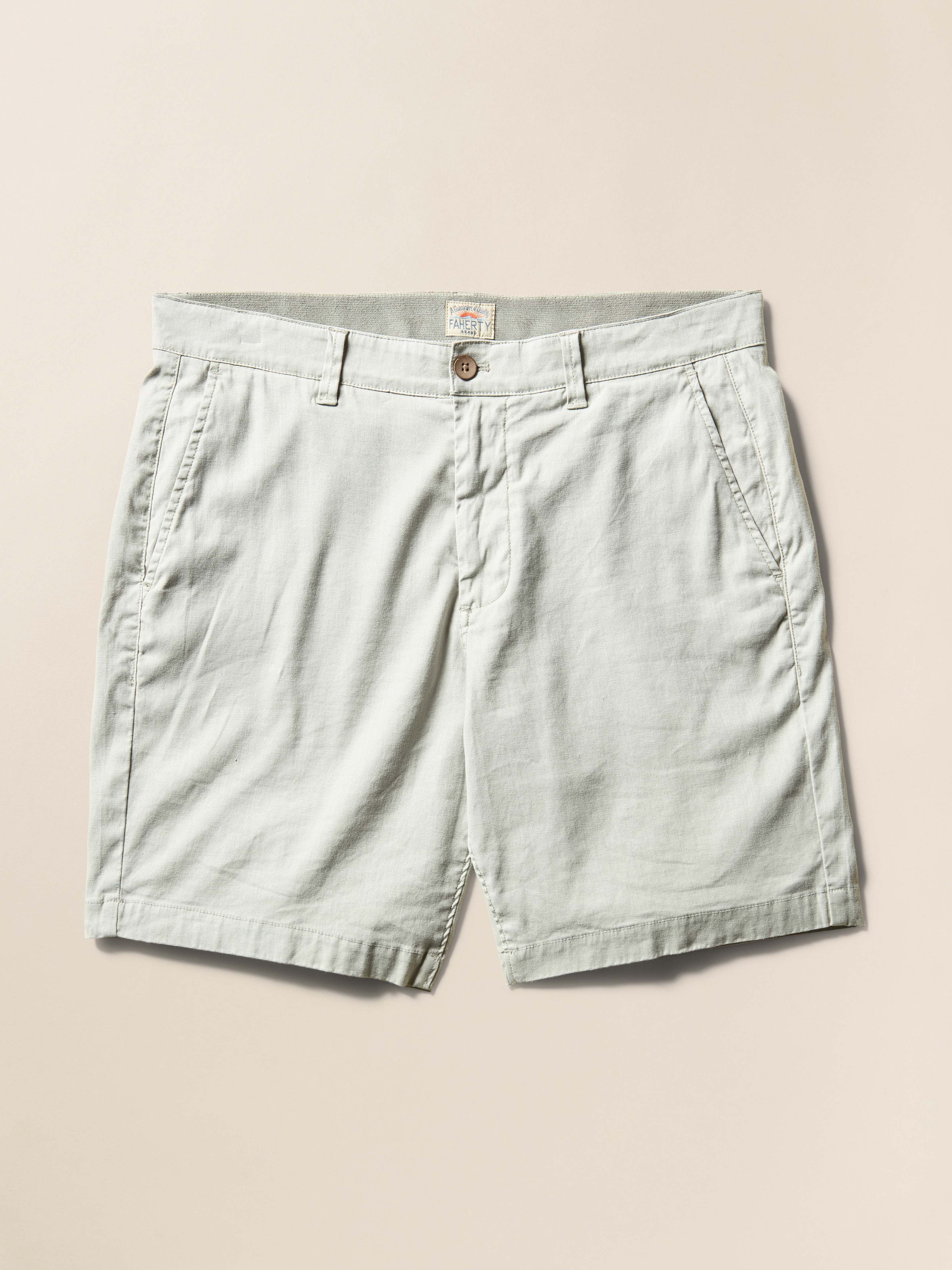 Tradewinds Linen Blend Short - Rain Cloud