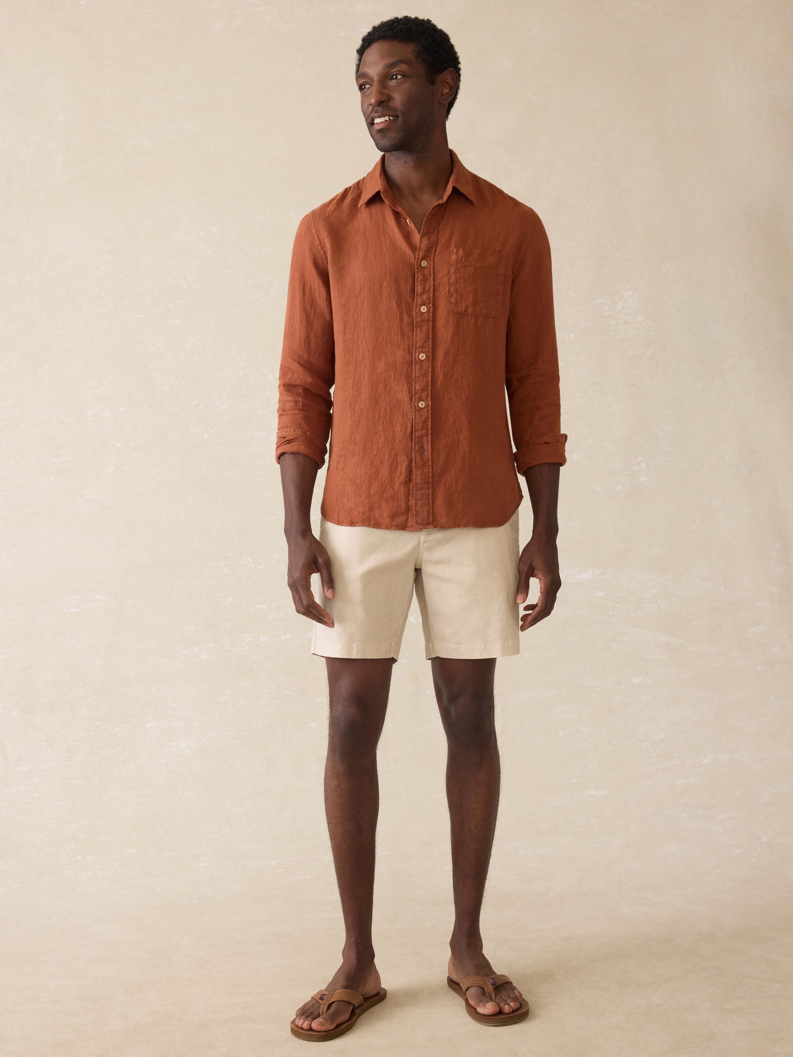 Tradewinds Linen Blend Short - Stone