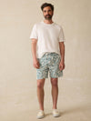 Cabana Towel Terry Sweatshort - Poolside Foliage Teal