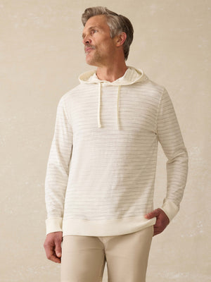 Sunwashed Midweight Organic Hoodie - Ivory Rock Stripe