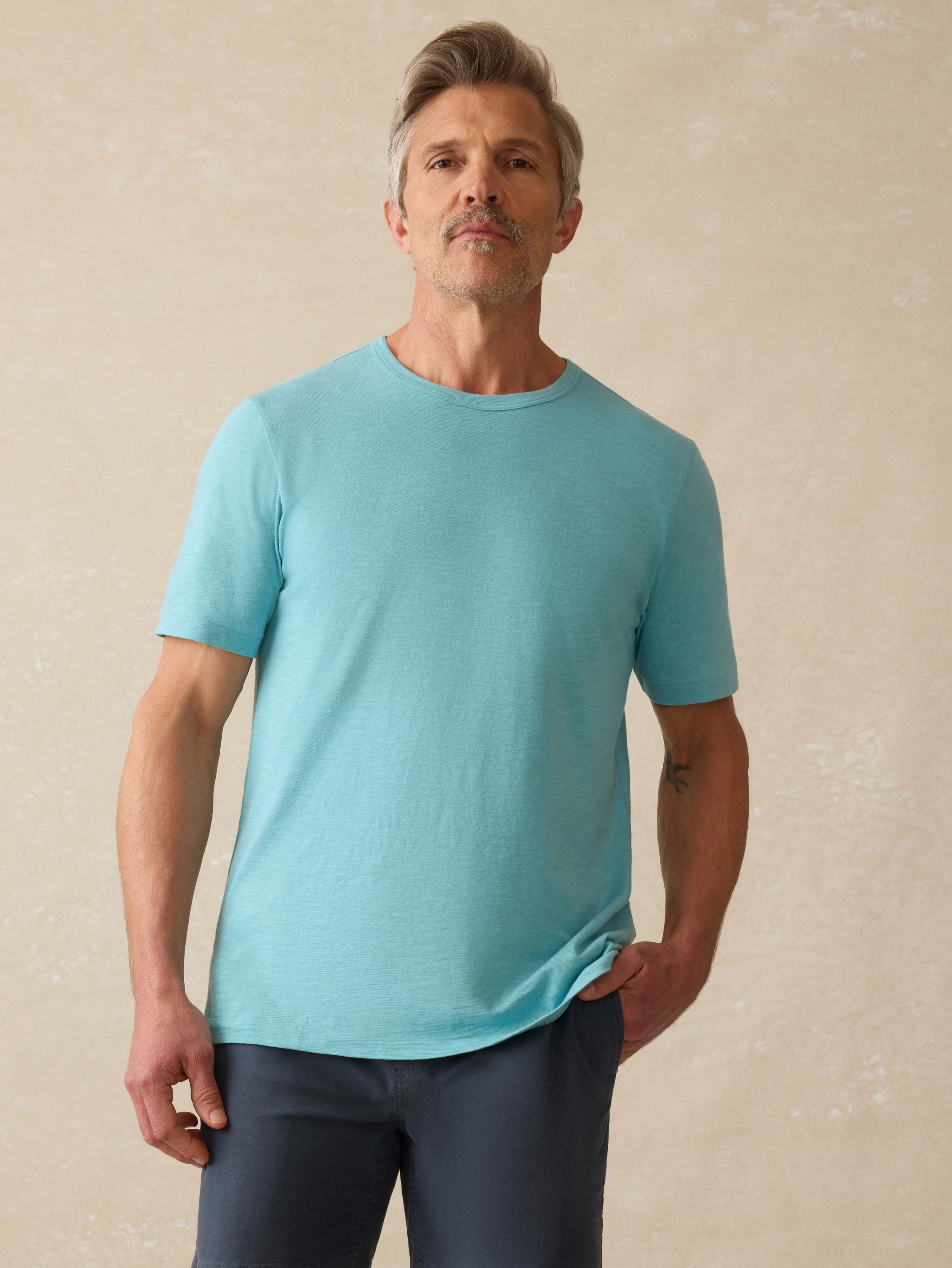 Sunwashed Regenerative Tee - Teal Sea