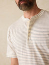 Short-Sleeve Sunwashed Henley - Cream Flint Stripe