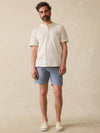 Short-Sleeve Sunwashed Henley - Cream Flint Stripe