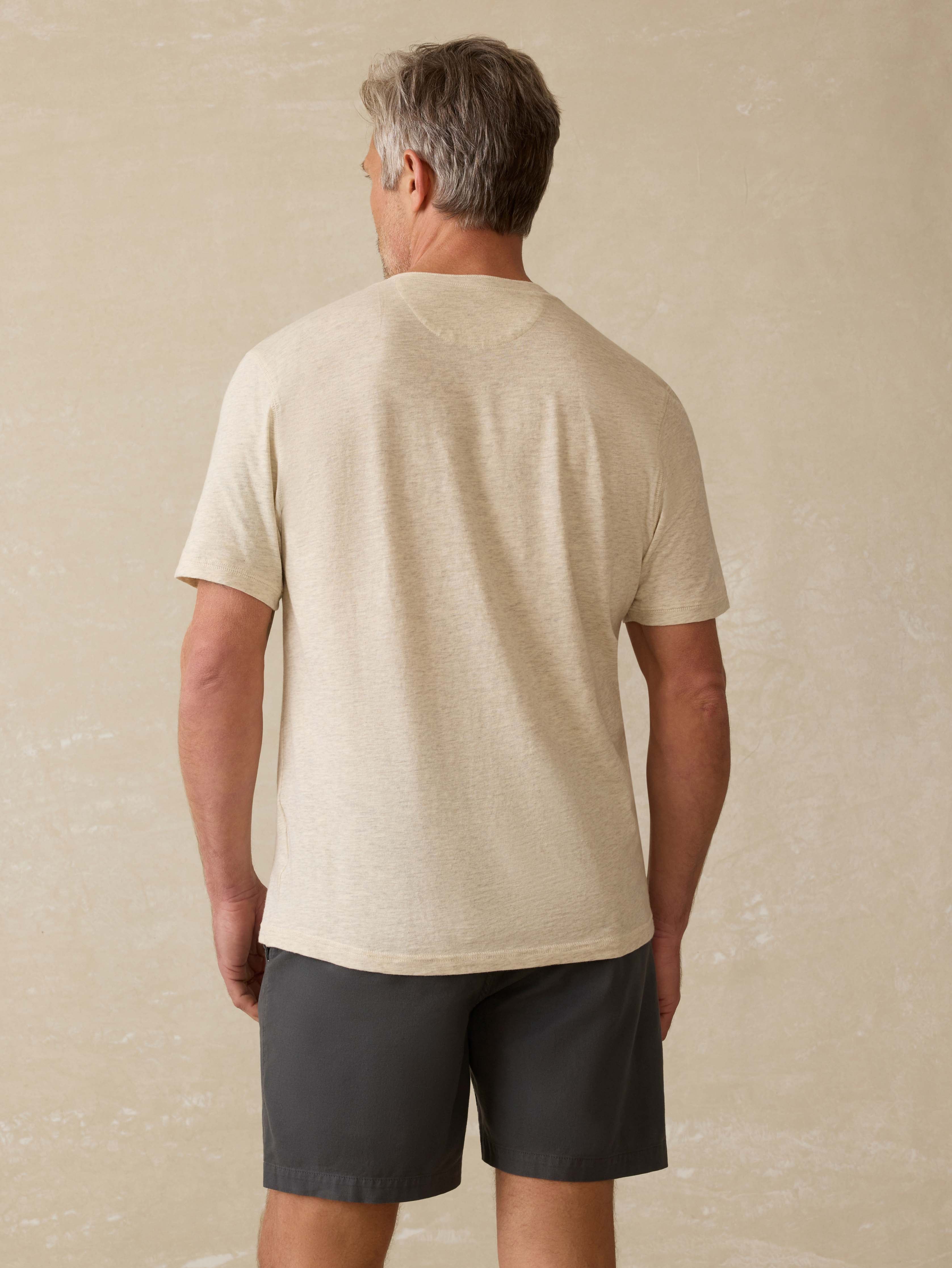 Short-Sleeve Sunwashed Henley - Island Dune Heather