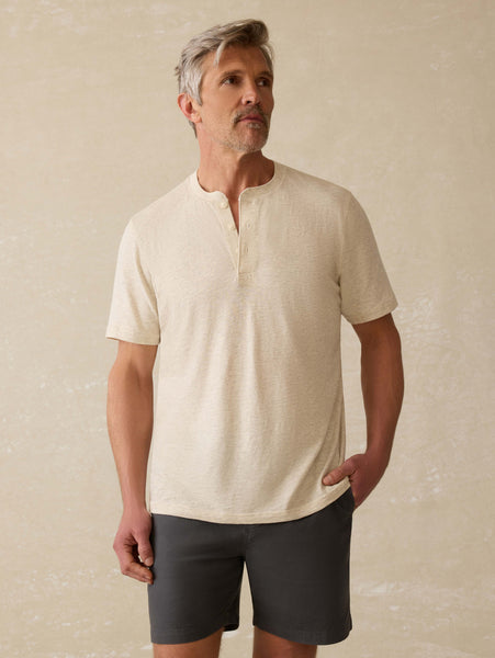 【ANDAR】 Silk Sustainable Men's Henley Neck Short Sleeve short-sleeve-henley-bright-