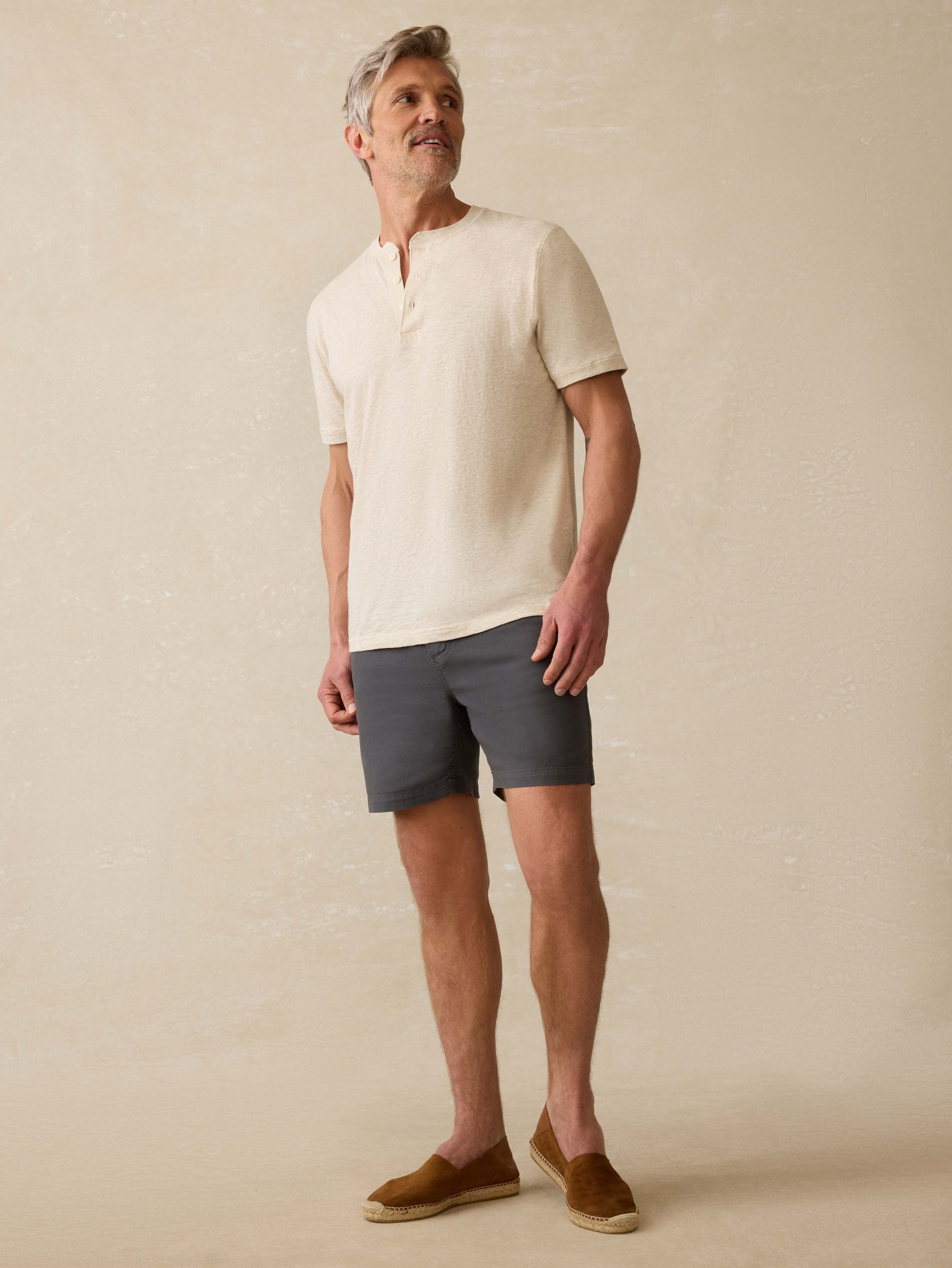 Short-Sleeve Sunwashed Henley - Island Dune Heather