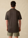 Short-Sleeve Linen Polo - Washed Black