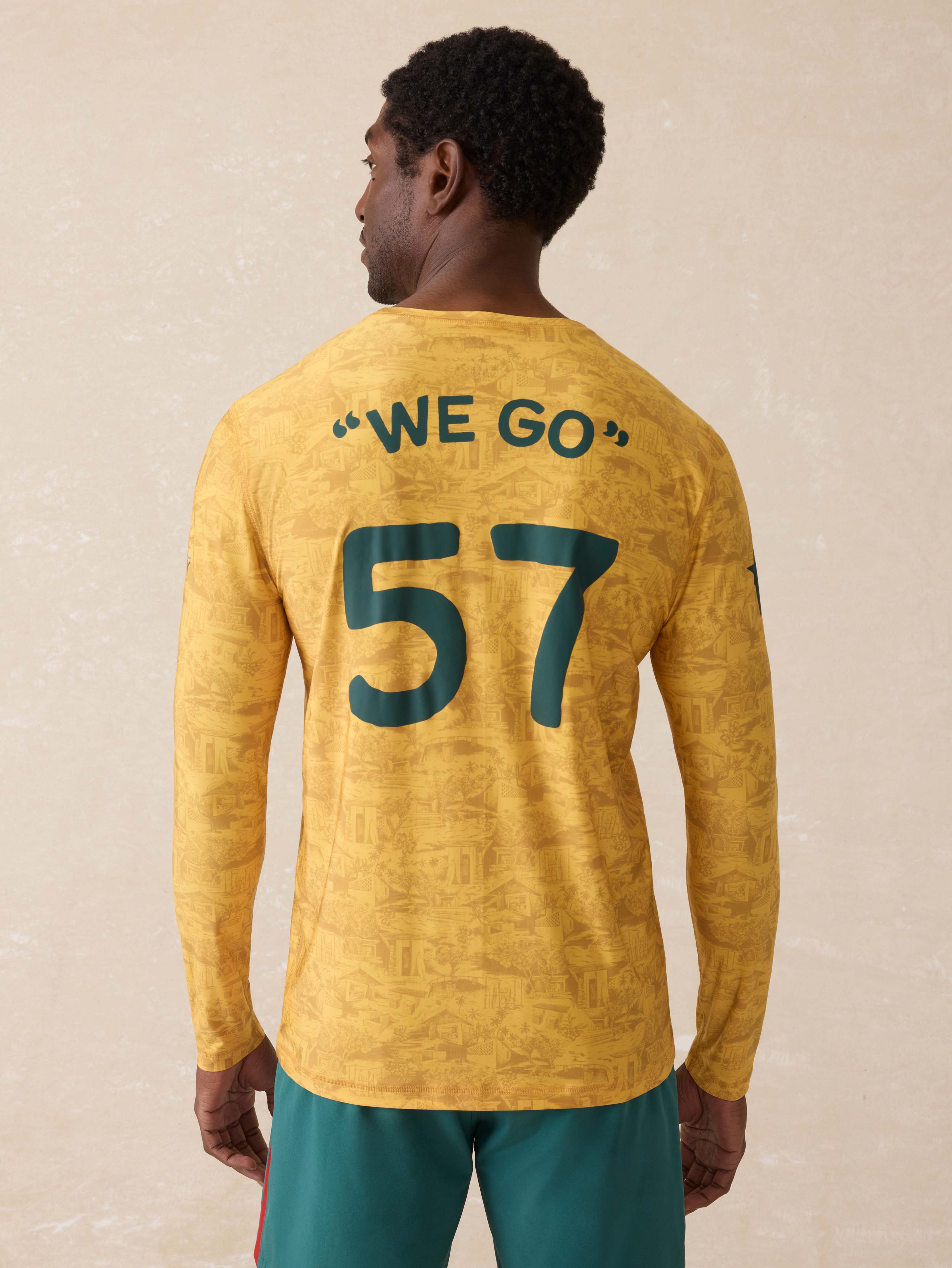 Surf Ghana Long Sleeve Rash Guard - Beach House Gold