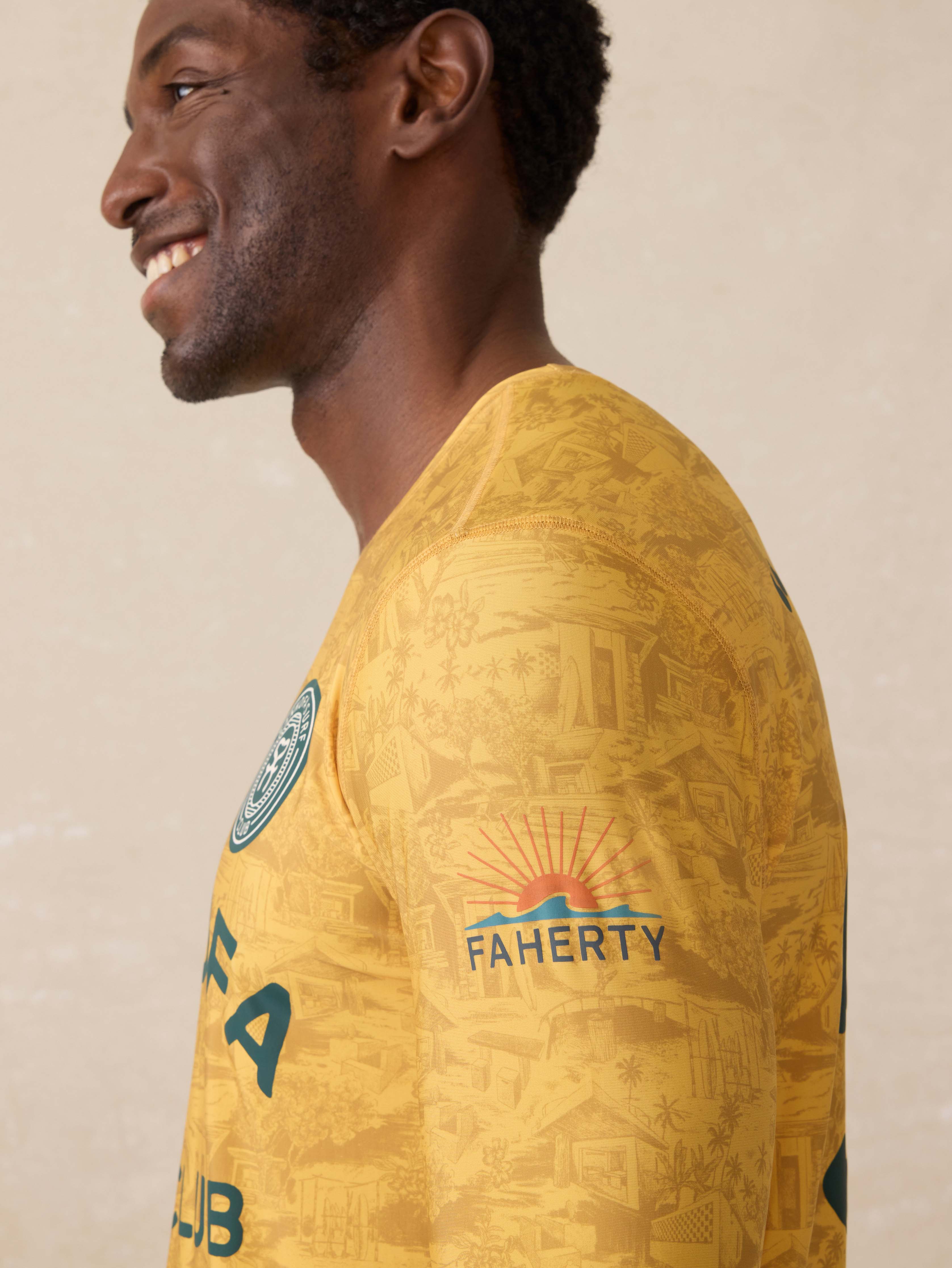 Surf Ghana Long Sleeve Rash Guard - Beach House Gold