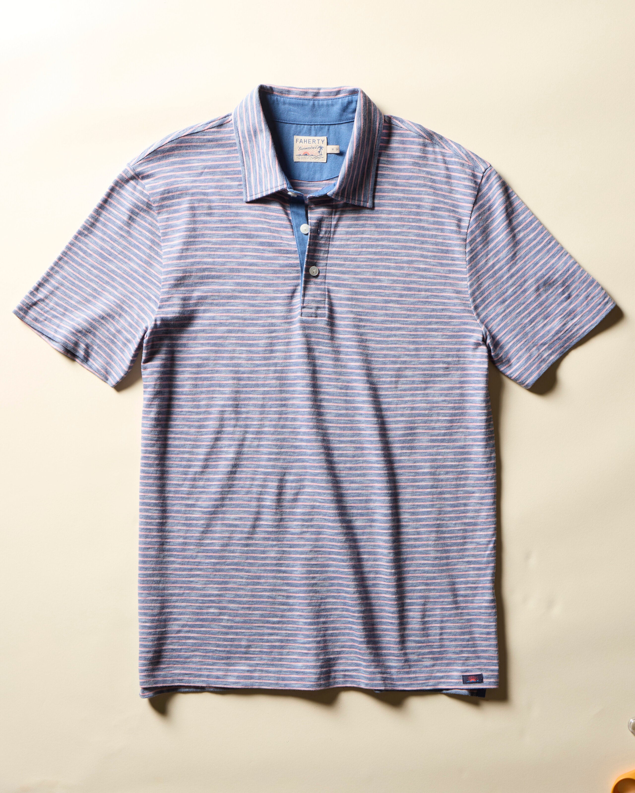 Sunwashed T-Shirt Polo - Sea Fire Stripe