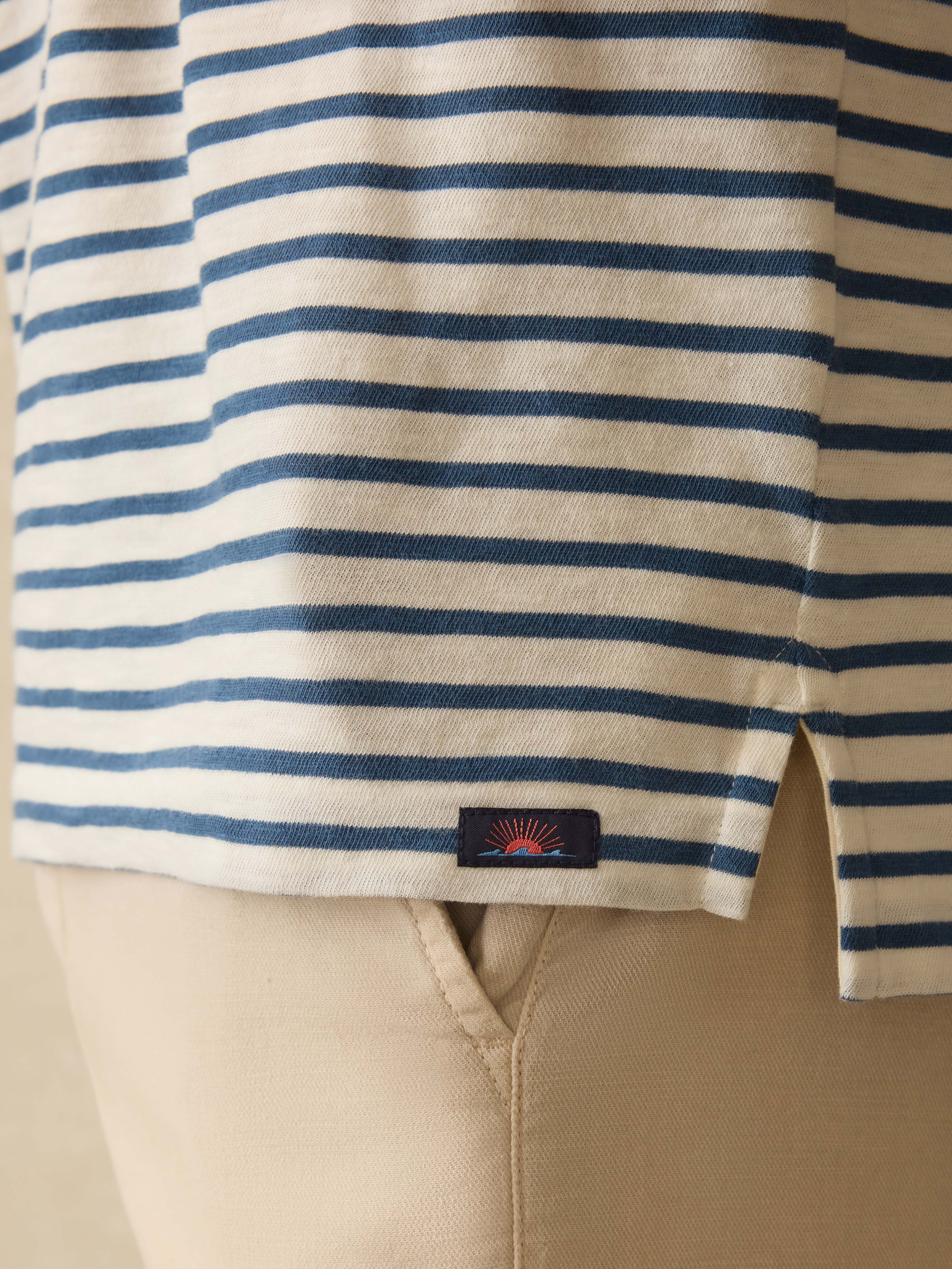 Sunwashed T-Shirt Polo - Ivory Breton Stripe