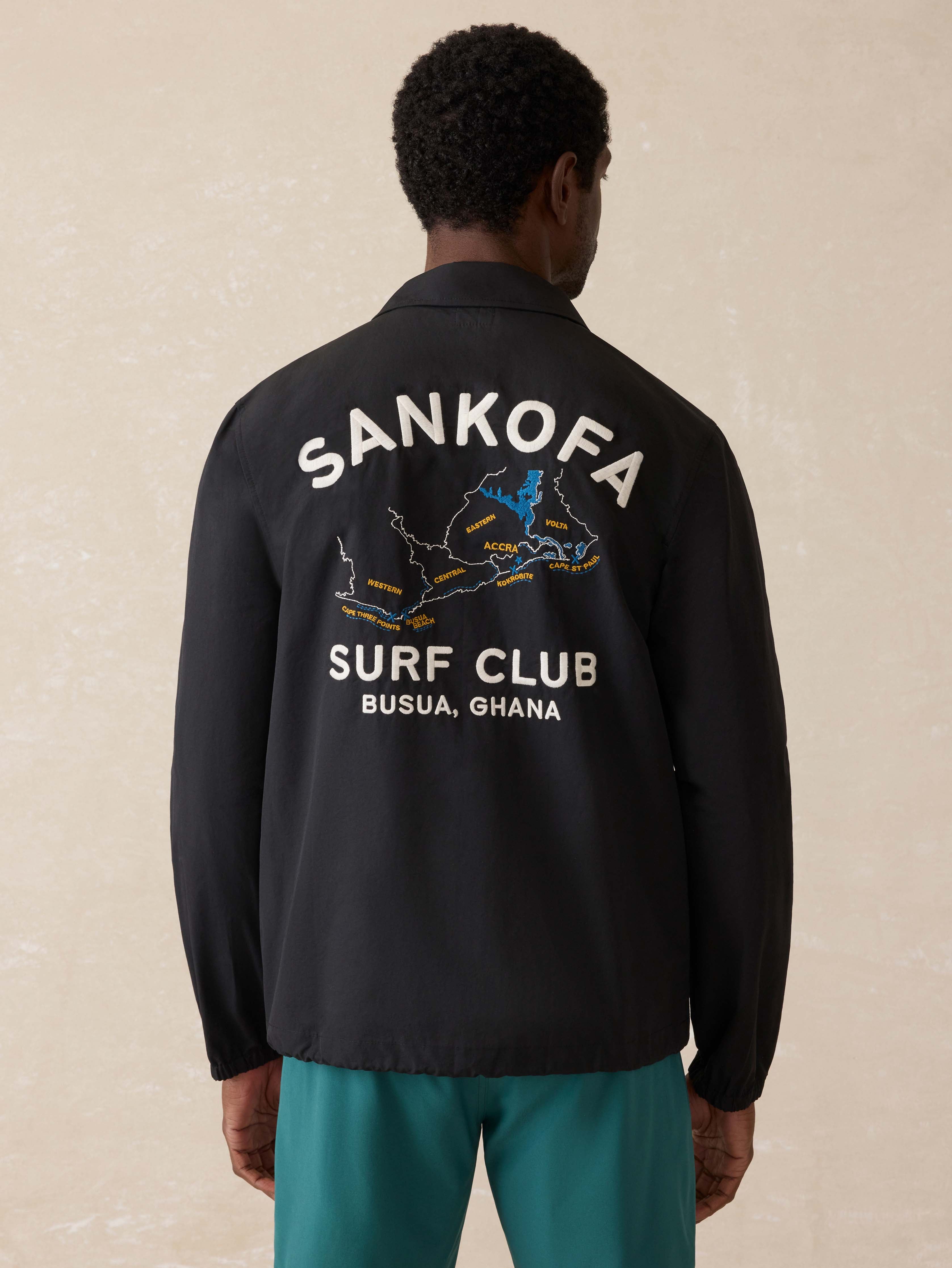 Surf Ghana Coaches Jacket - Black