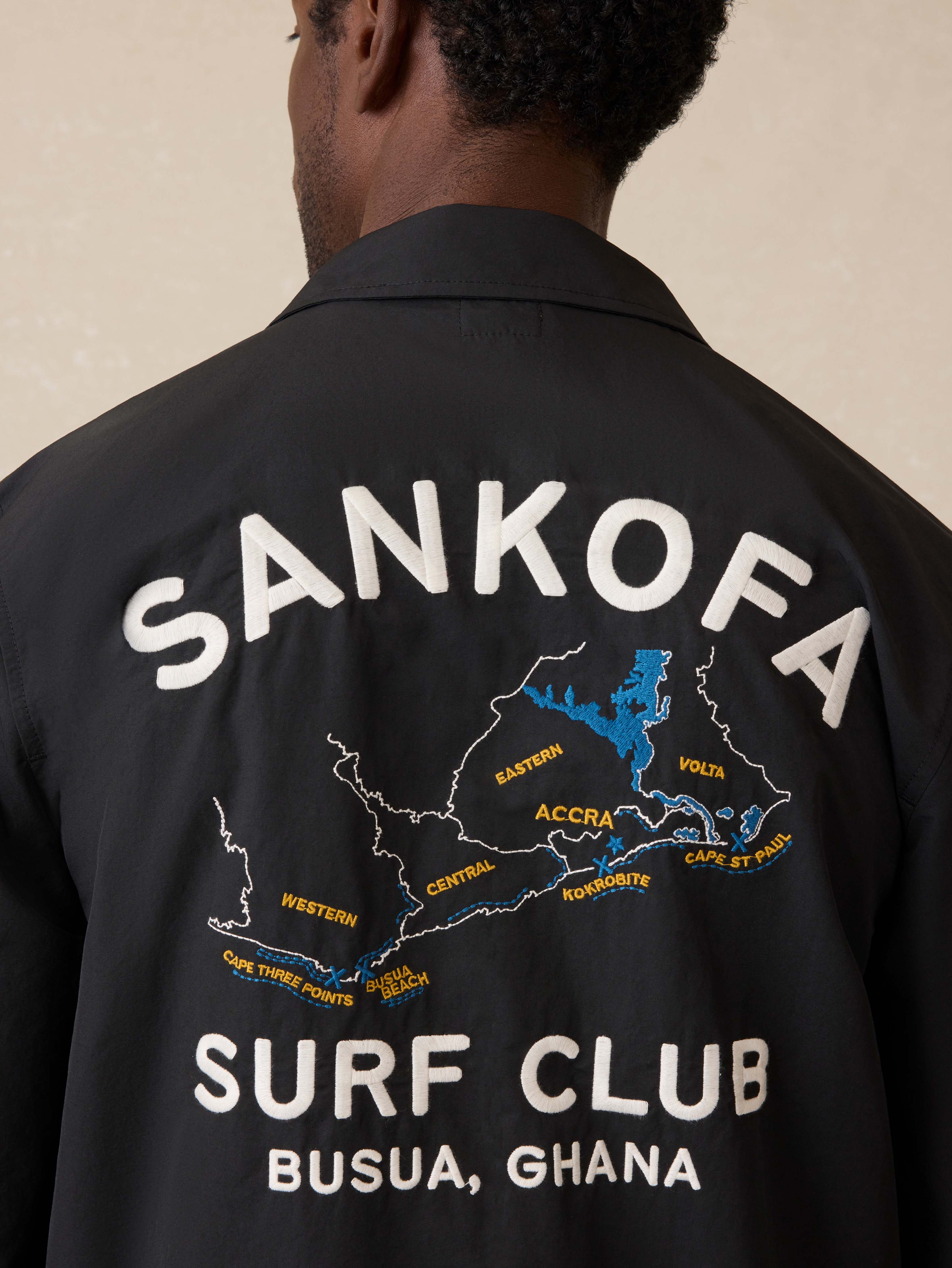Surf Ghana Coaches Jacket - Black