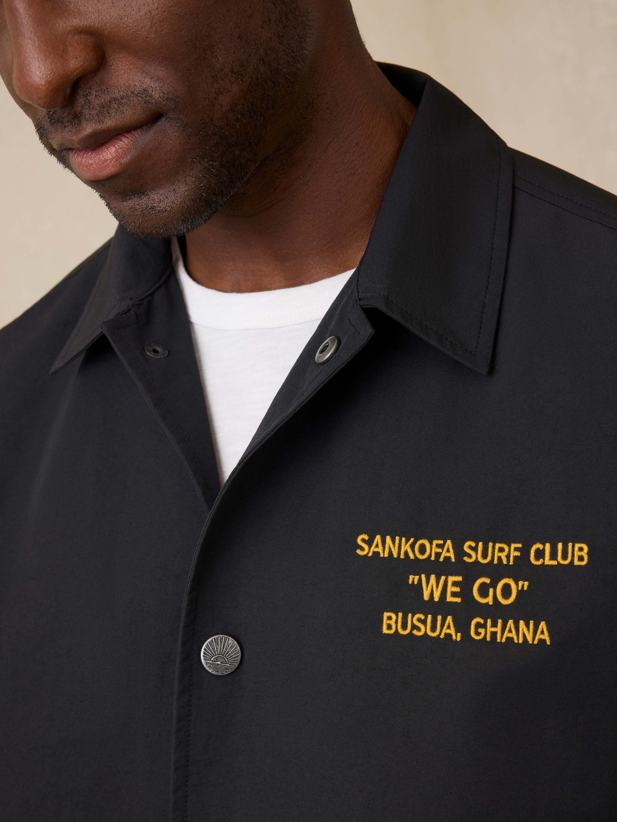 Surf Ghana Coaches Jacket - Black | Faherty Brand