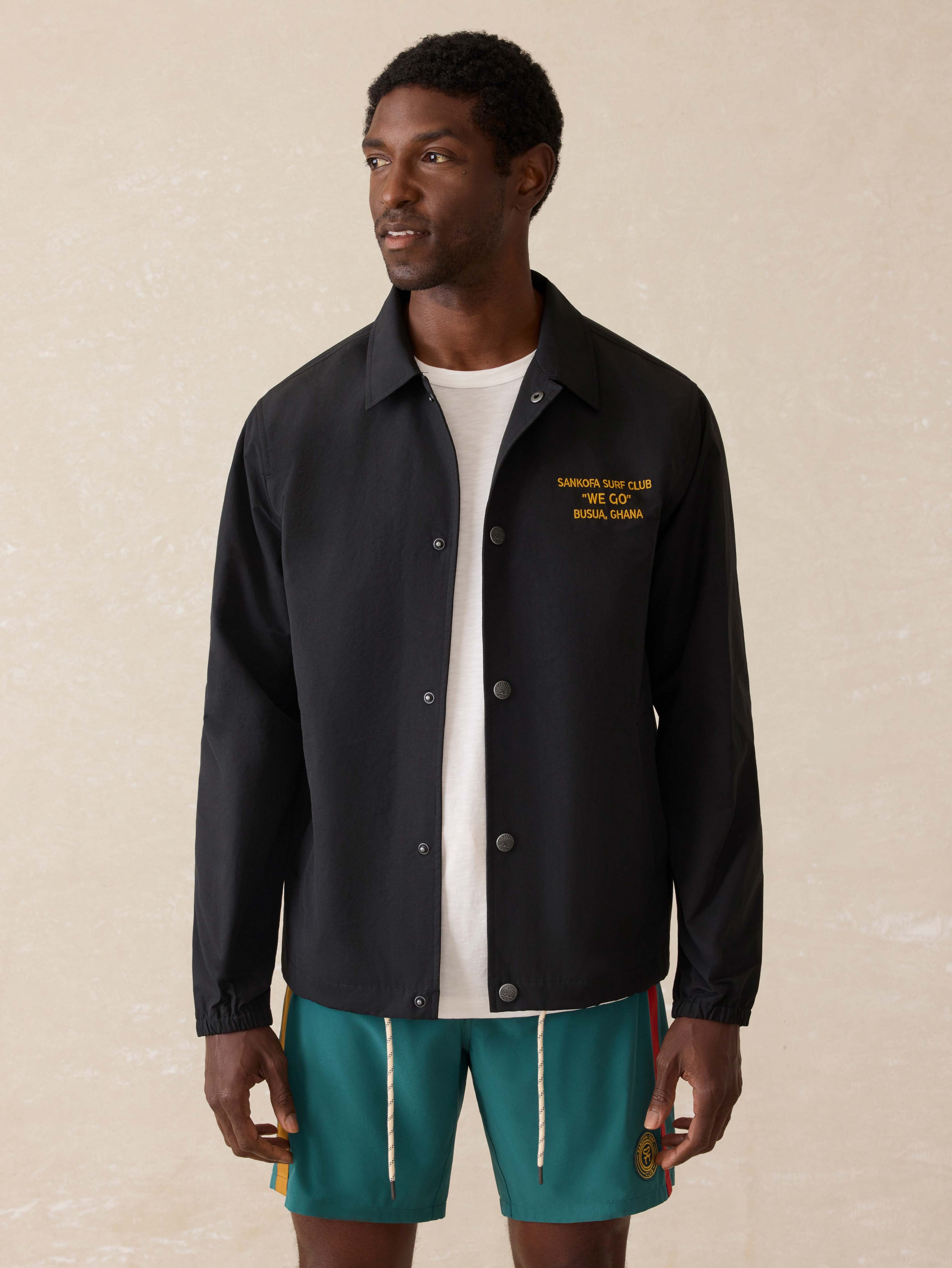 Surf Ghana Coaches Jacket - Black