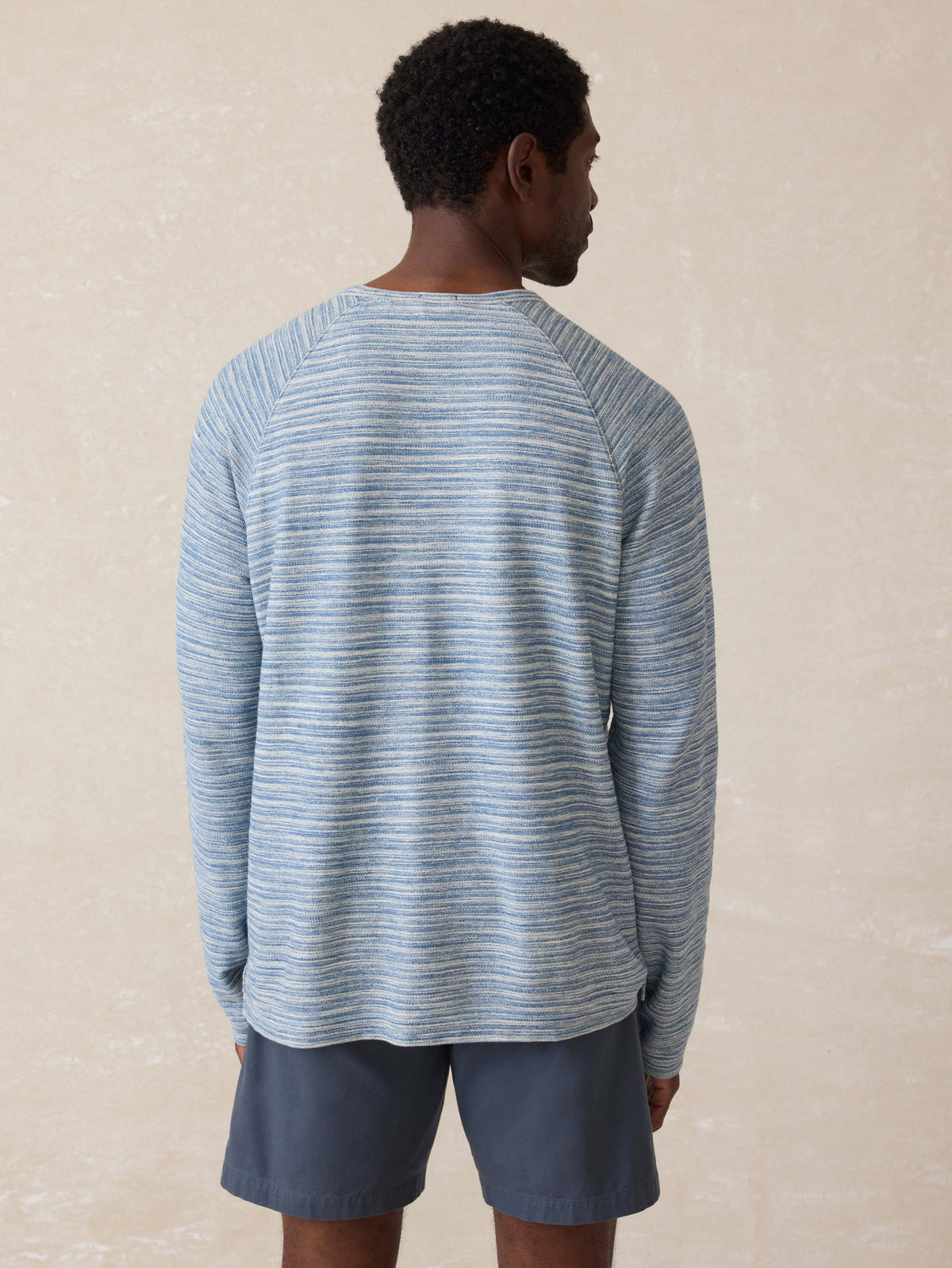 Indigo Crewneck Sweatshirt - Indigo Waterway Stripe | Faherty Brand