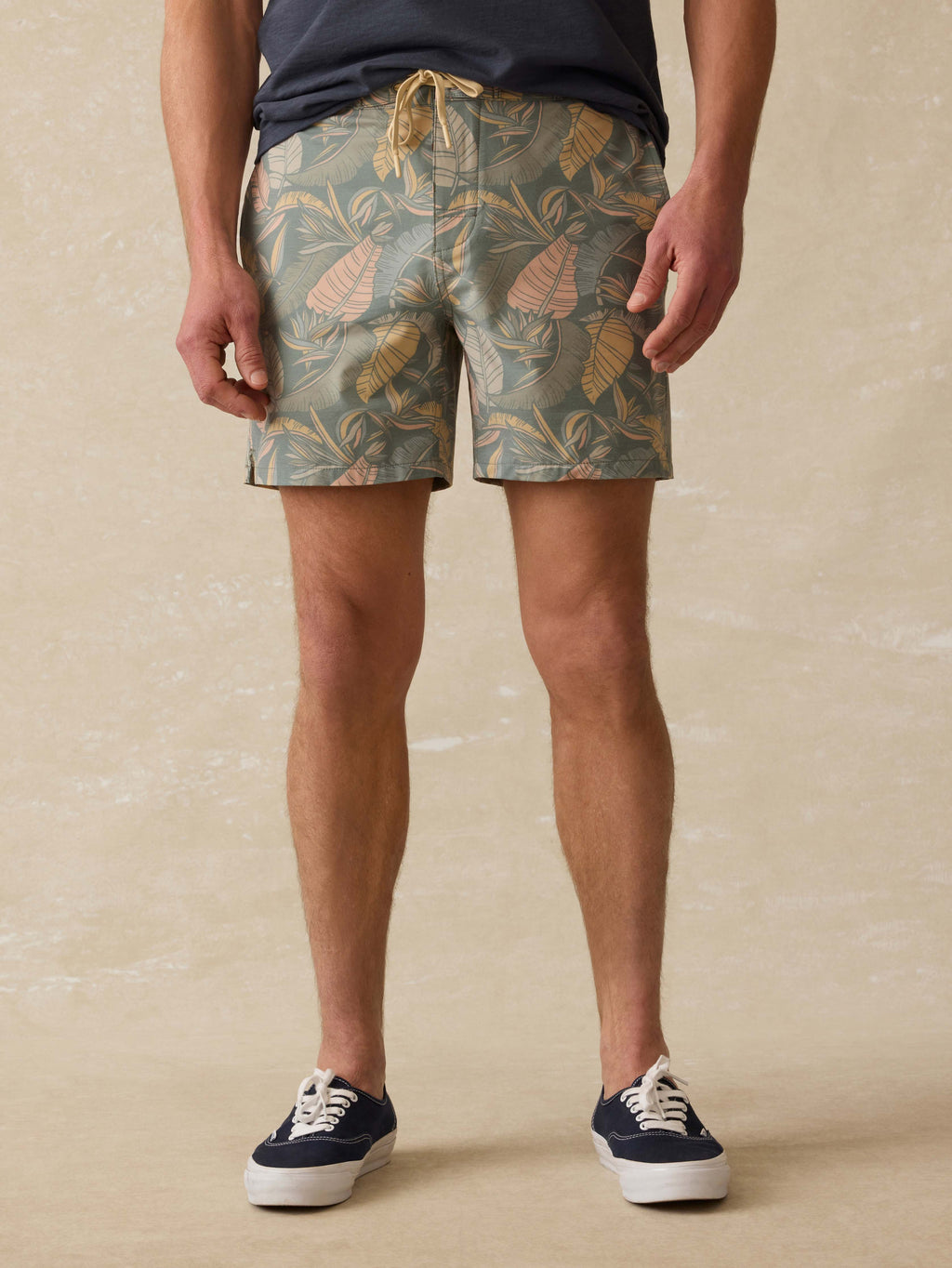Biarritz Boardshort Valley Sunwashed Leaves Faherty Brand