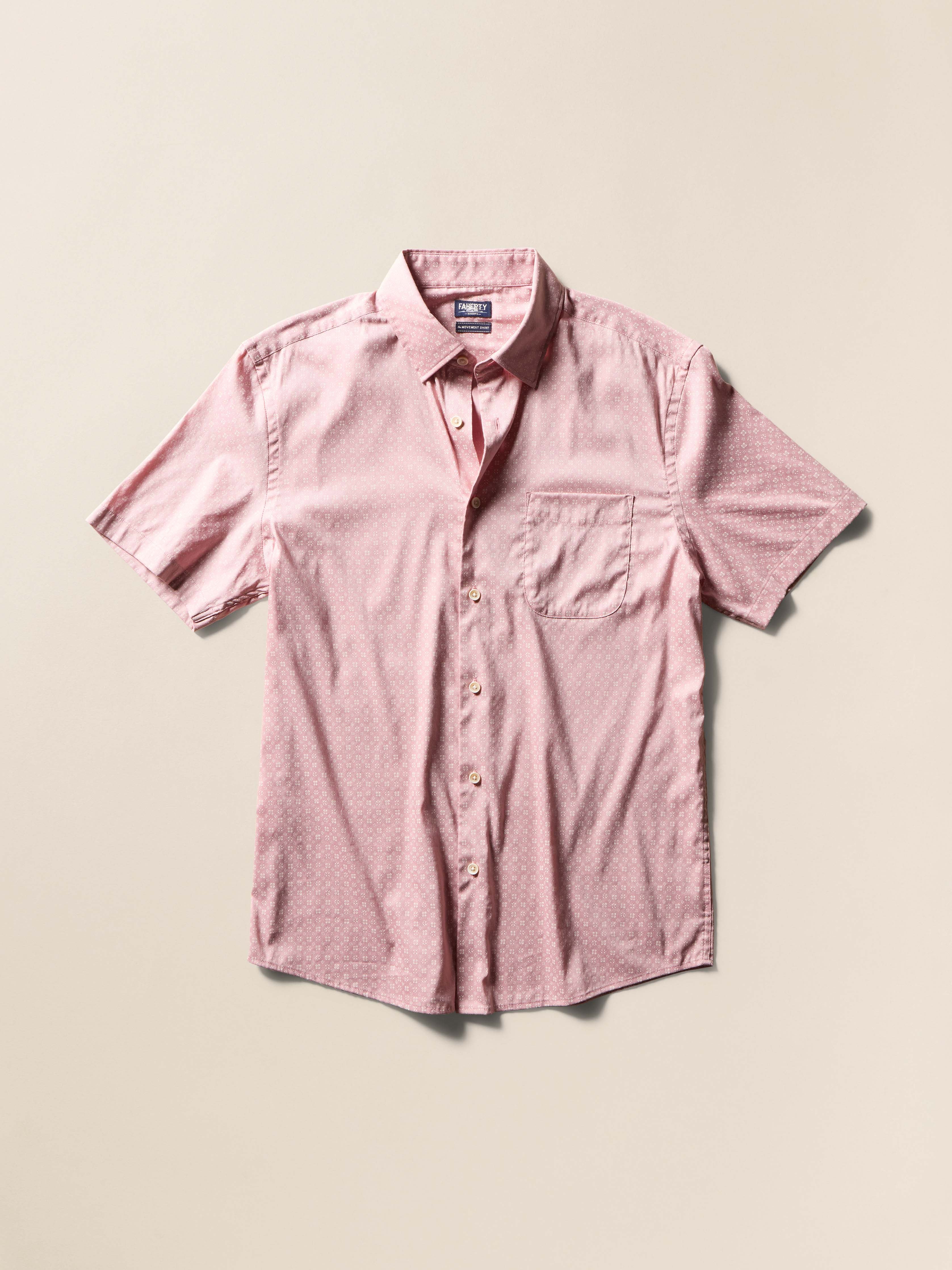 Short Sleeve Movement™ Monterey Shirt - Mauve Blossom Geo