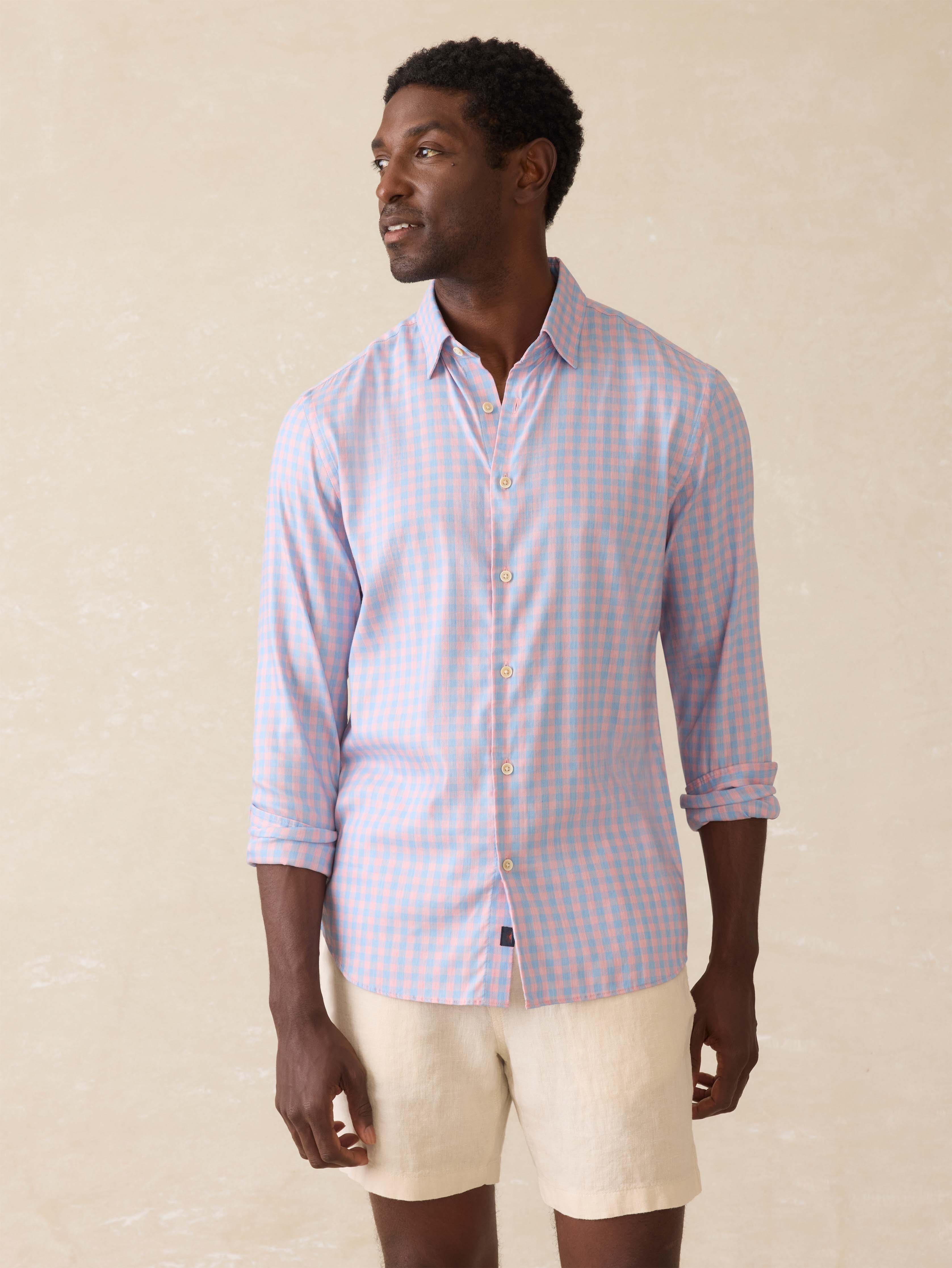 Movement™ Monterey Shirt - Coral Sky Gingham