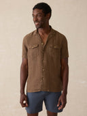 Short-Sleeve Reserve Basque Camp Shirt - Dark Oakwood Pincheck - XS