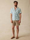 Short-Sleeve Cabana Towel Terry Shirt - Poolside Foliage Teal