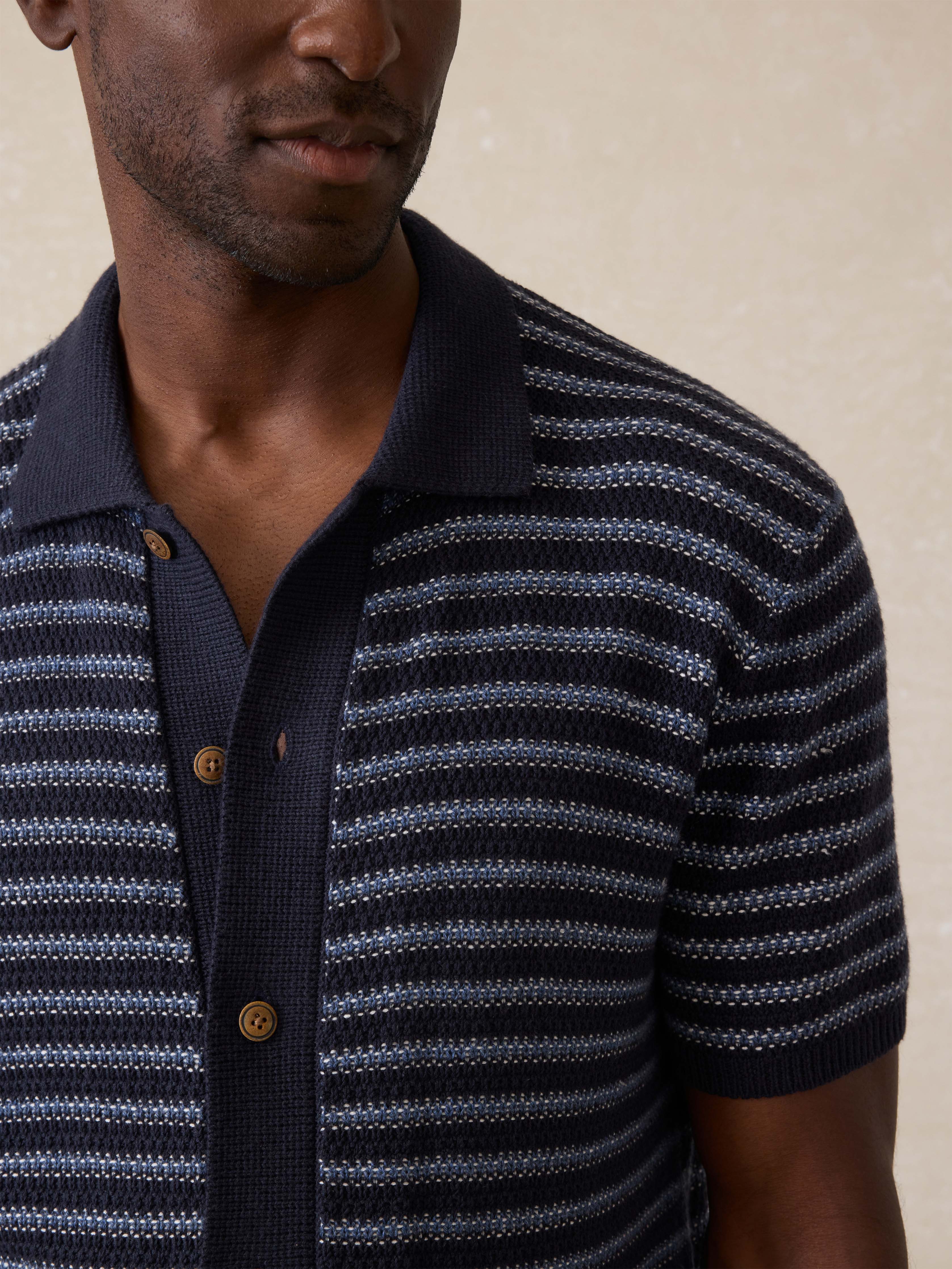 Short-Sleeve Sweater Shirt