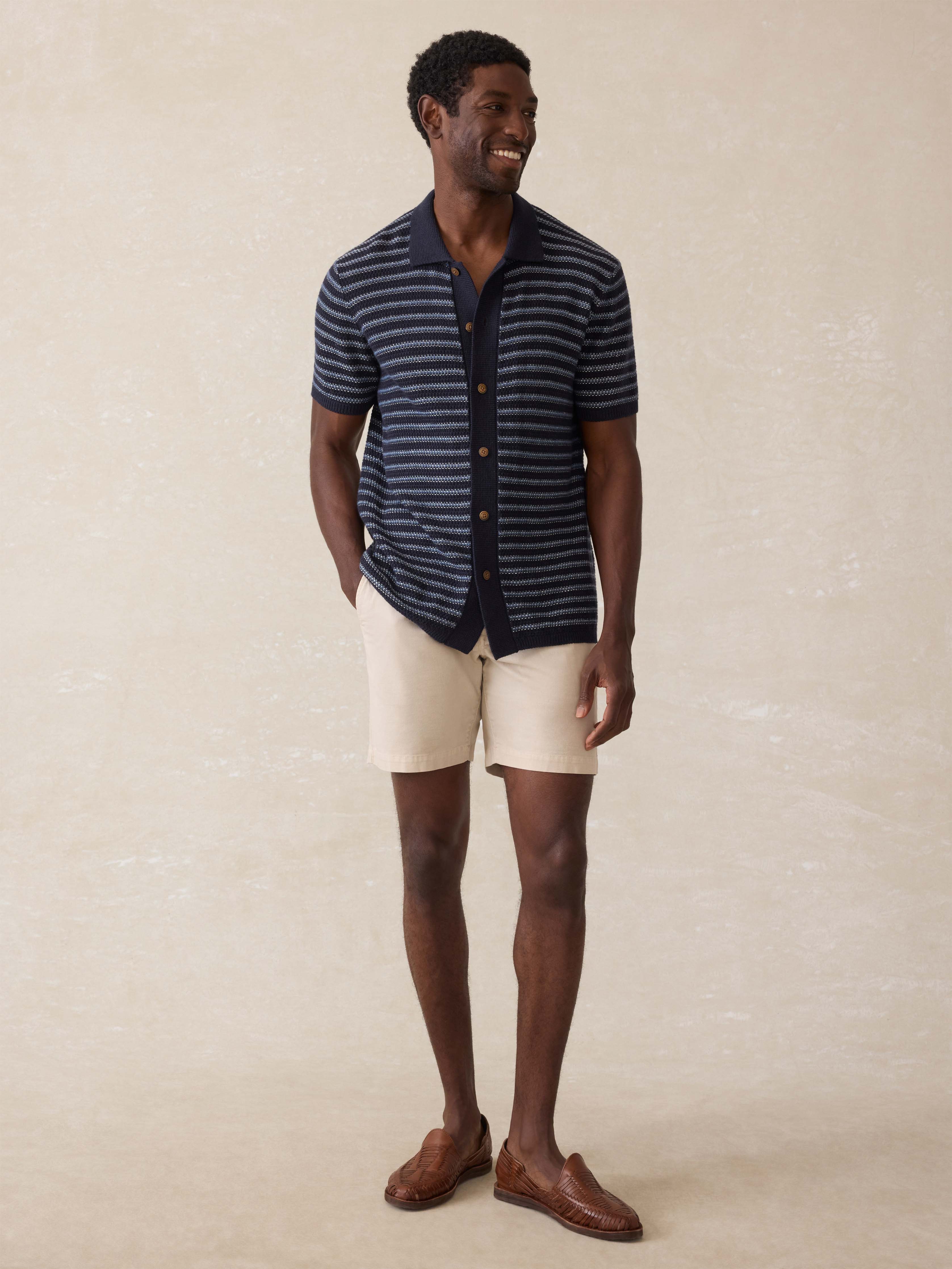 Short-Sleeve Sweater Shirt