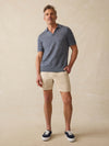 Short-Sleeve Linen Sweater Polo - Cayman Navy Feeder