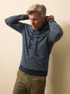 Sunwashed Slub Hoodie - Navy Stream Stripe