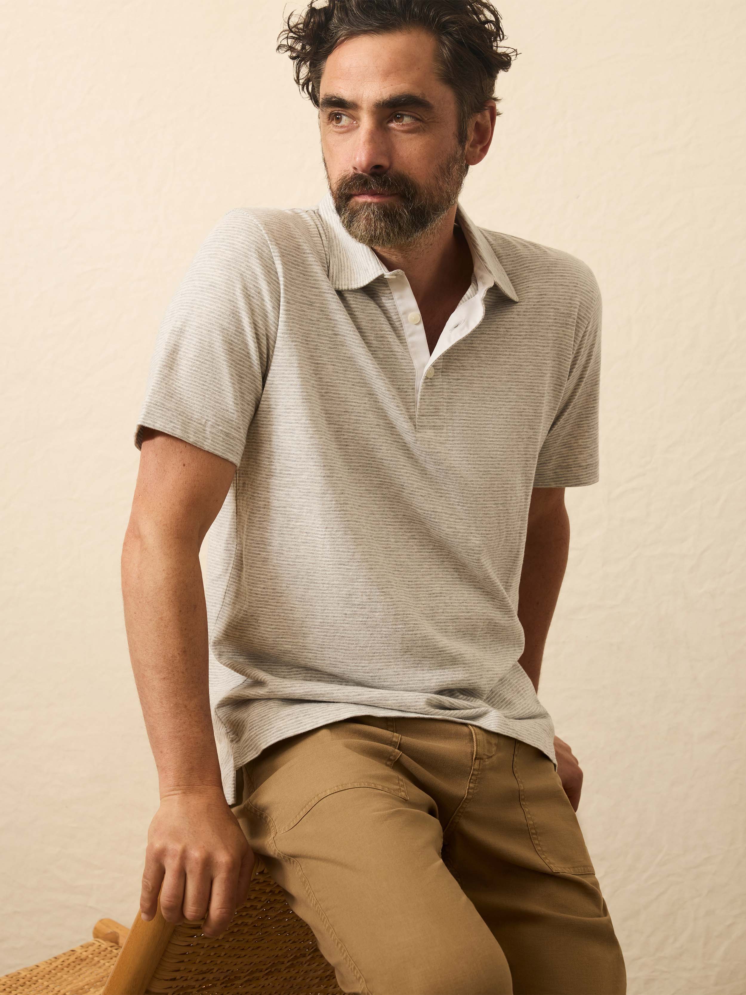Sunwashed T-Shirt Polo - Echo Bay Stripe