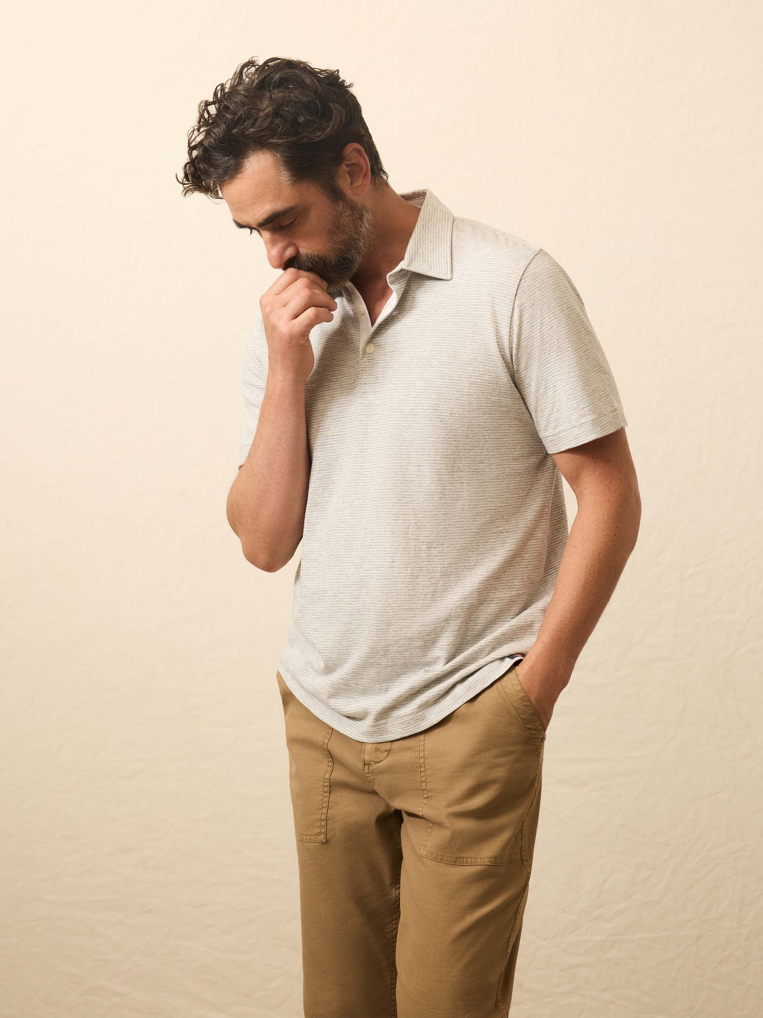 Sunwashed T-Shirt Polo - Echo Bay Stripe