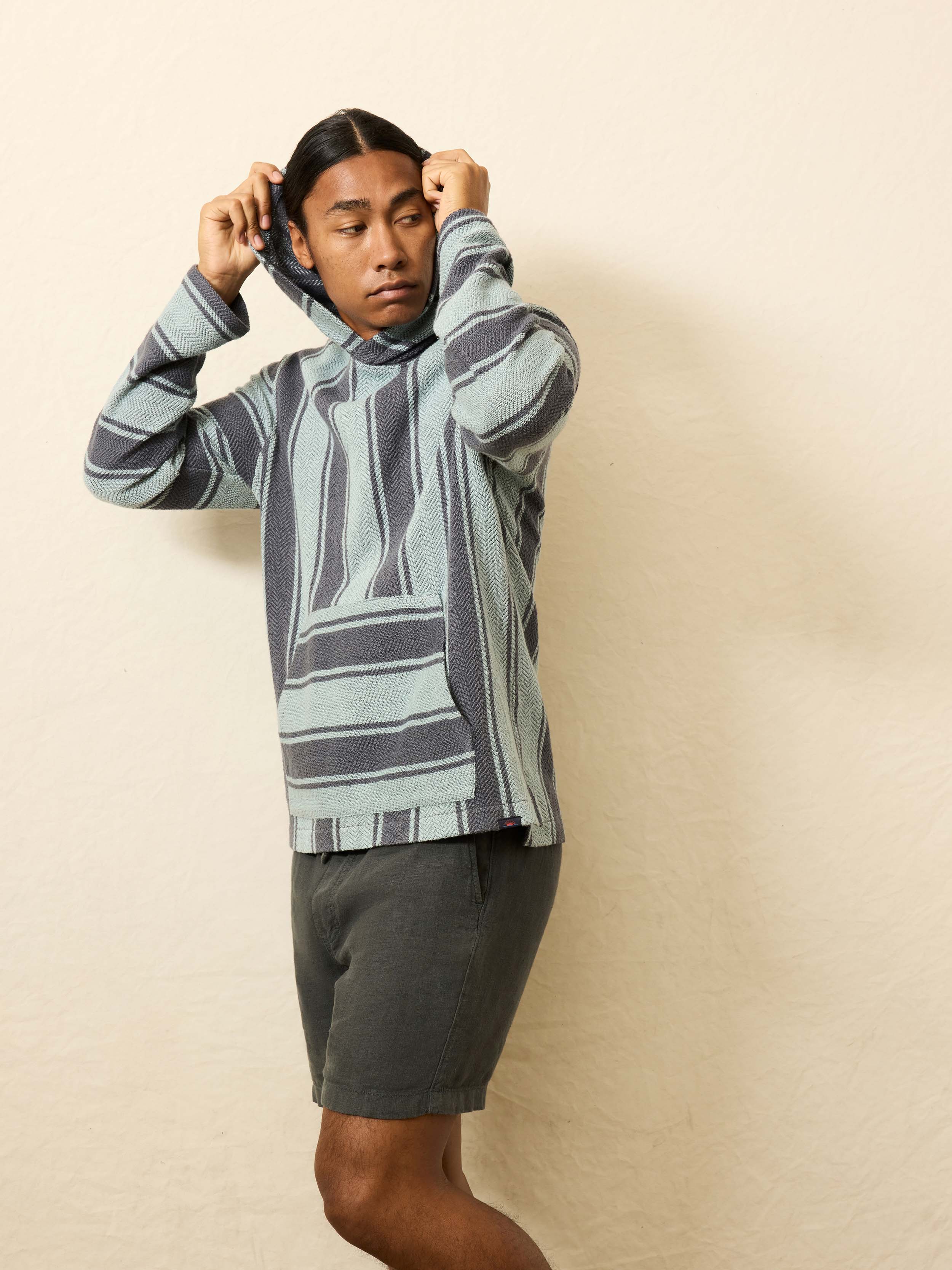 Whitewater Hoodie - Teal Channel Stripe