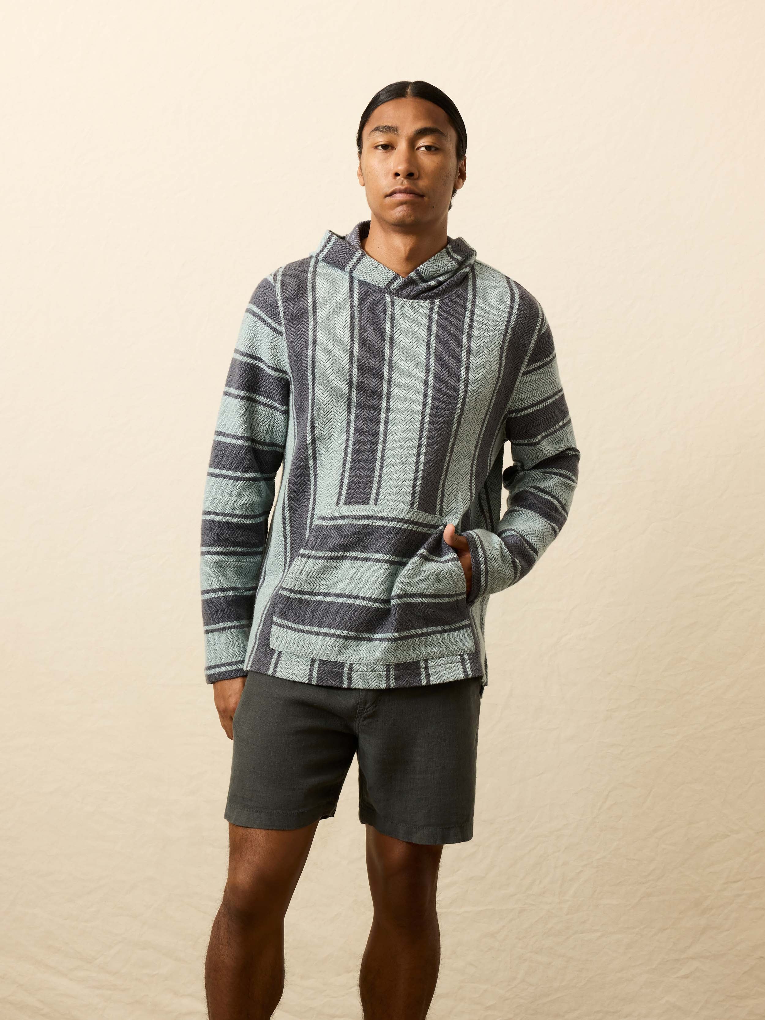 Whitewater Hoodie - Teal Channel Stripe