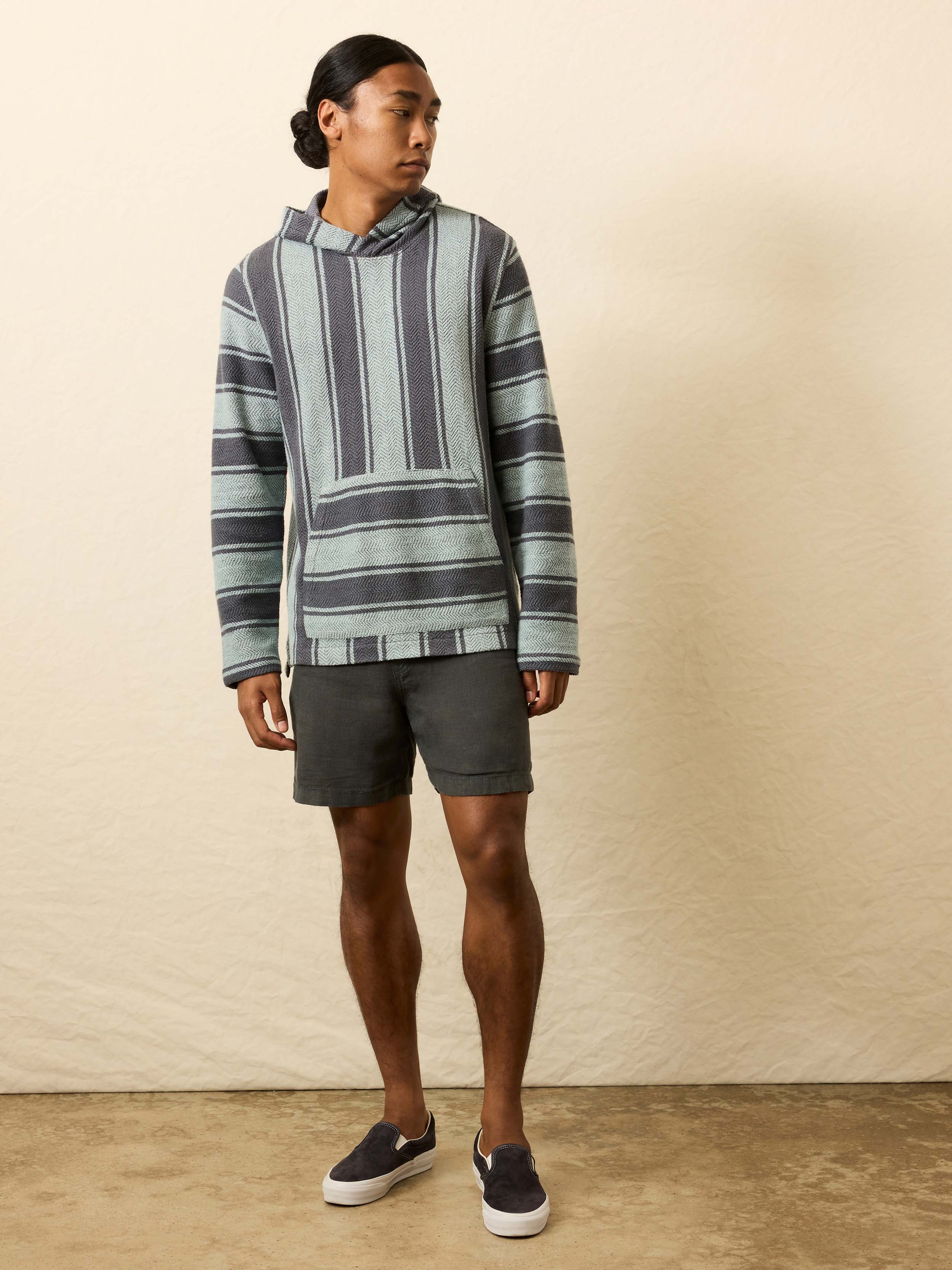 Whitewater Hoodie - Teal Channel Stripe