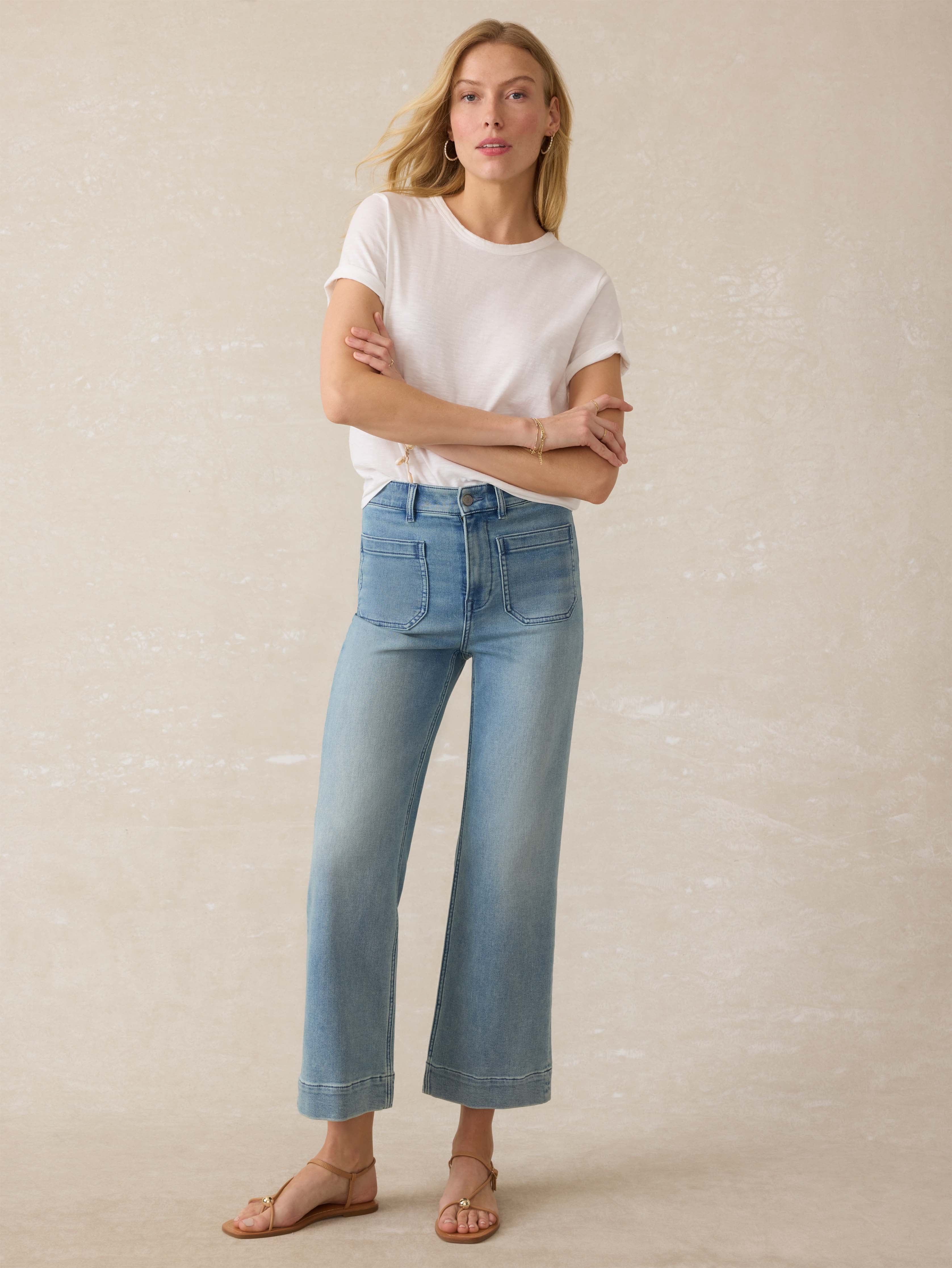 Stretch Terry Patch Pocket Ankle Pant - Eastern Shore Wash