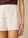 Laidback Gauze Short - White