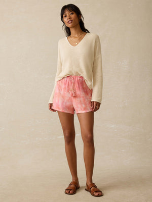 Laidback Gauze Short - Coral Skies Tie Dye