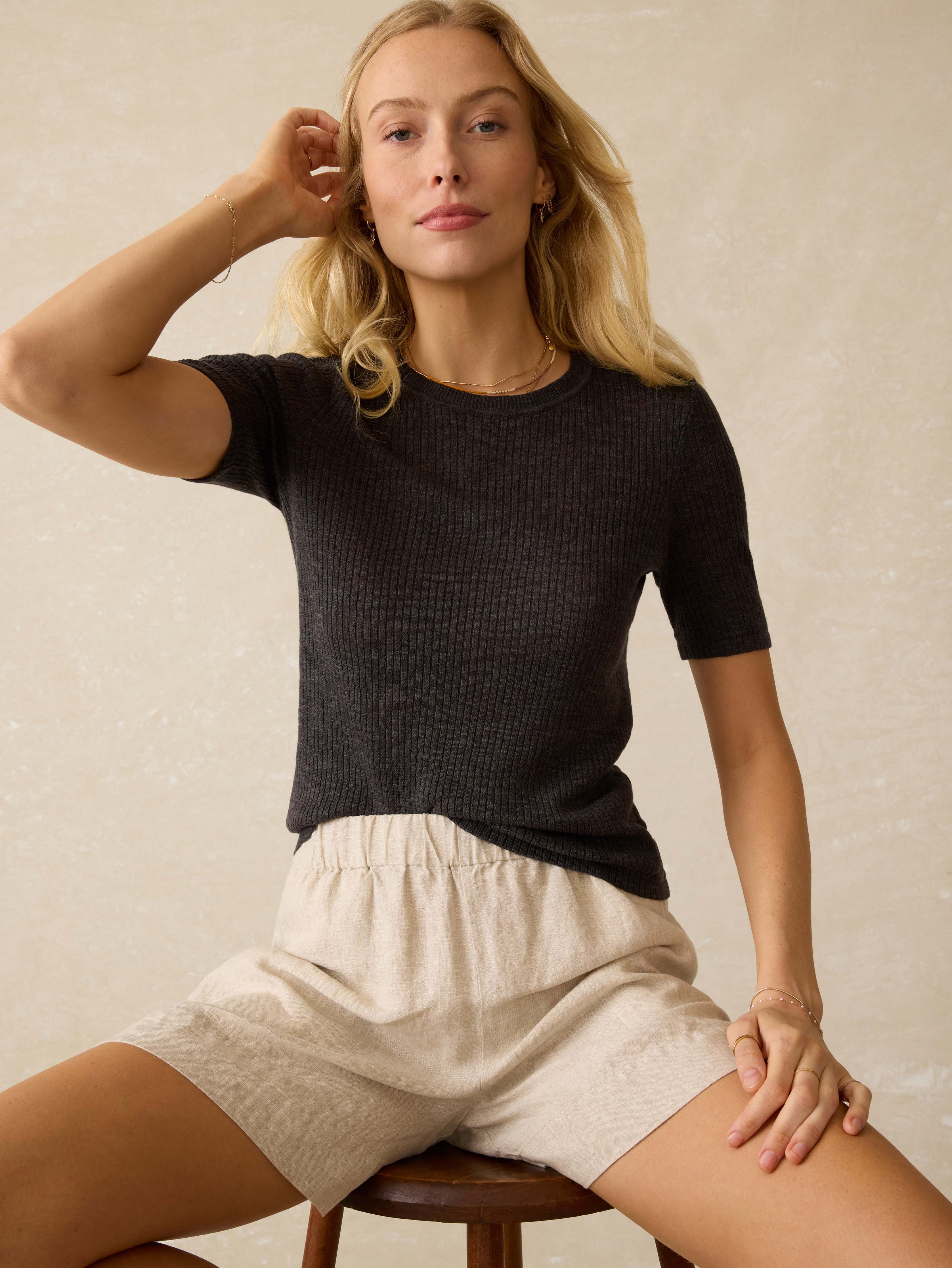 Laguna Linen Bayview Short - Flax