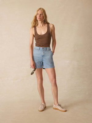 Linen Denim Short - Summer Seas Wash